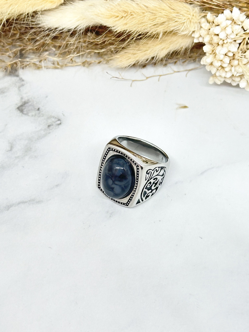 Mayorista Ceramik - Anillo caballero de acero efecto madera