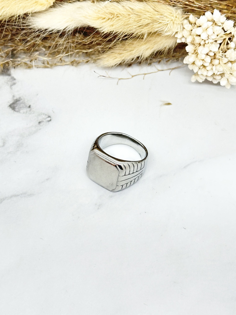 Mayorista Ceramik - Anillo caballero de acero efecto madera