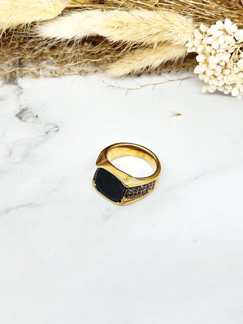 Mayorista Ceramik - Anillo caballero de acero efecto madera
