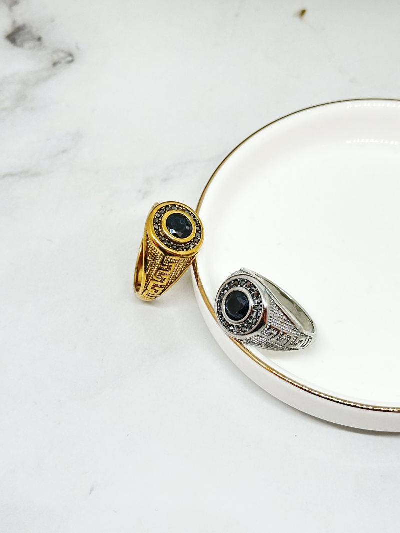 Mayorista Ceramik - Anillo de acero inoxidable con cabeza de lobo y caballero