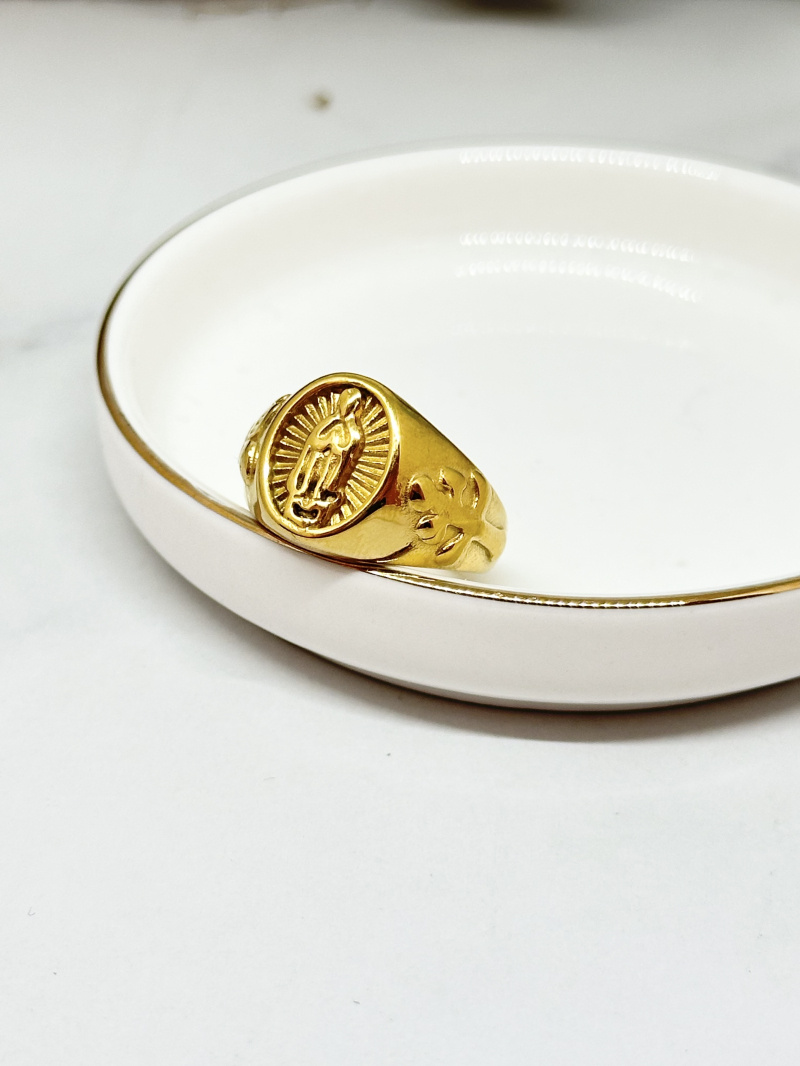 Mayorista Ceramik - Anillo caballero de acero efecto madera