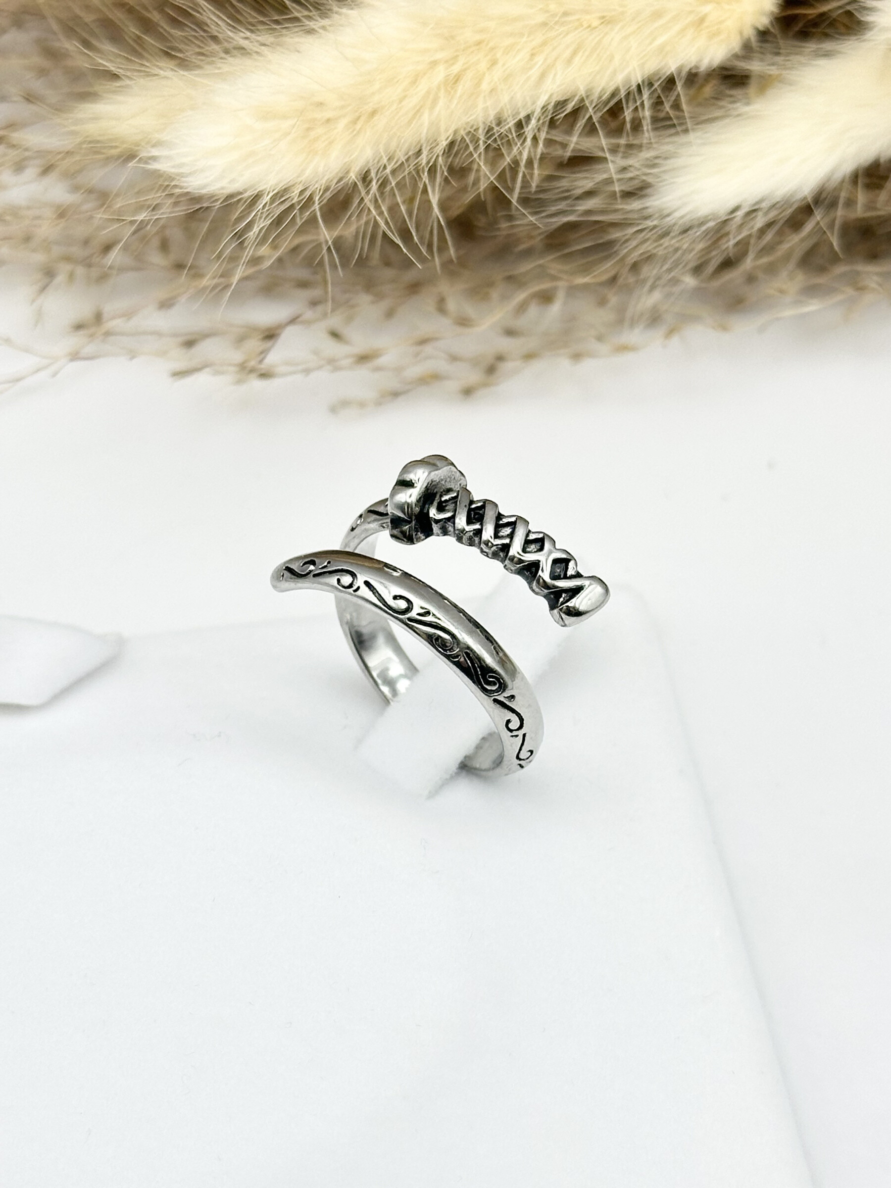 Mayorista Ceramik - Anillo Cruz Coronas de Espinas Acero Inoxidable