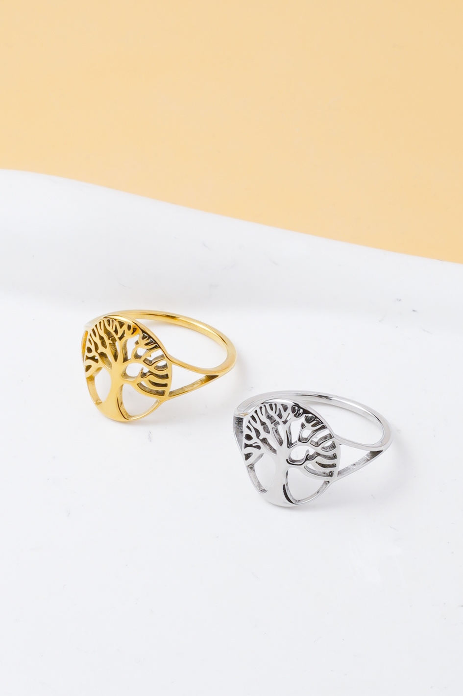 Grossista Ceramik - Anello Albero della Vita Donna/Uomo – Acciaio Inossidabile – Taglie US 6-9 / FR 52-60