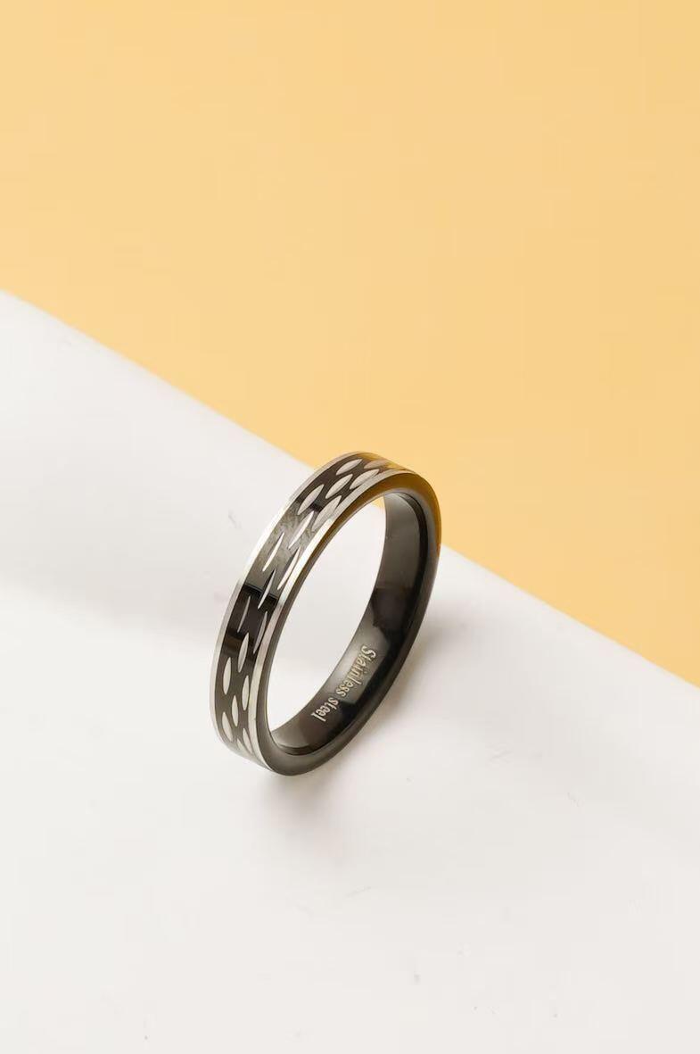 Grossiste Ceramik - Bague Femme/Homme Motif Léopard – Acier Inoxydable Noir