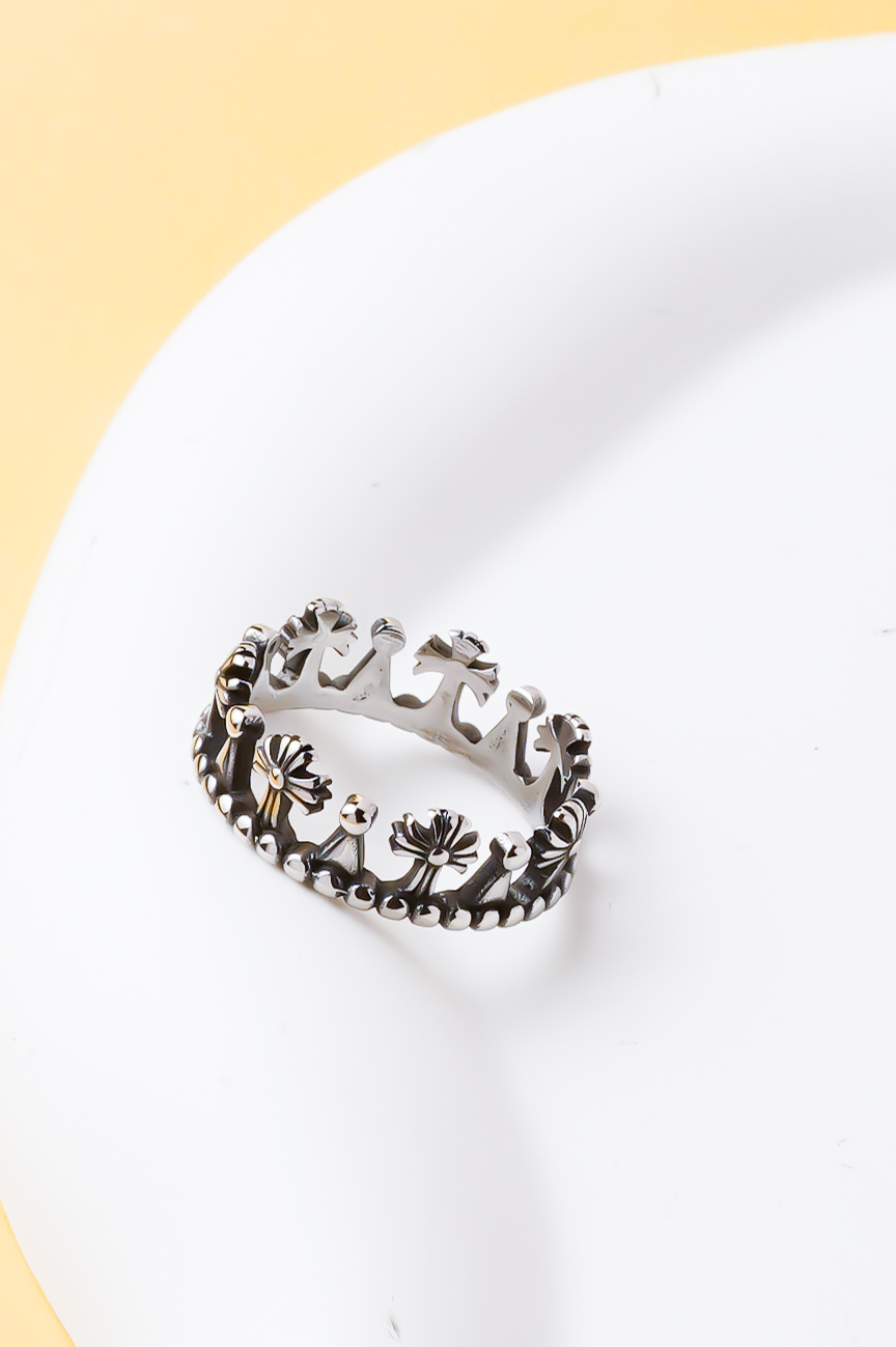 Wholesaler Ceramik - Men's Vintage Crown Ring in Stainless Steel – Adjustable US 6-14 / FR 52-71