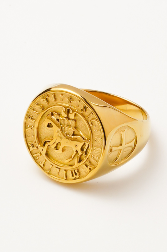 Großhändler Ceramik - Herren Templer-Ritterring – Farbwahl (Gold / Silber) – Größen US 8 bis 15 / FR 57 bis 74
