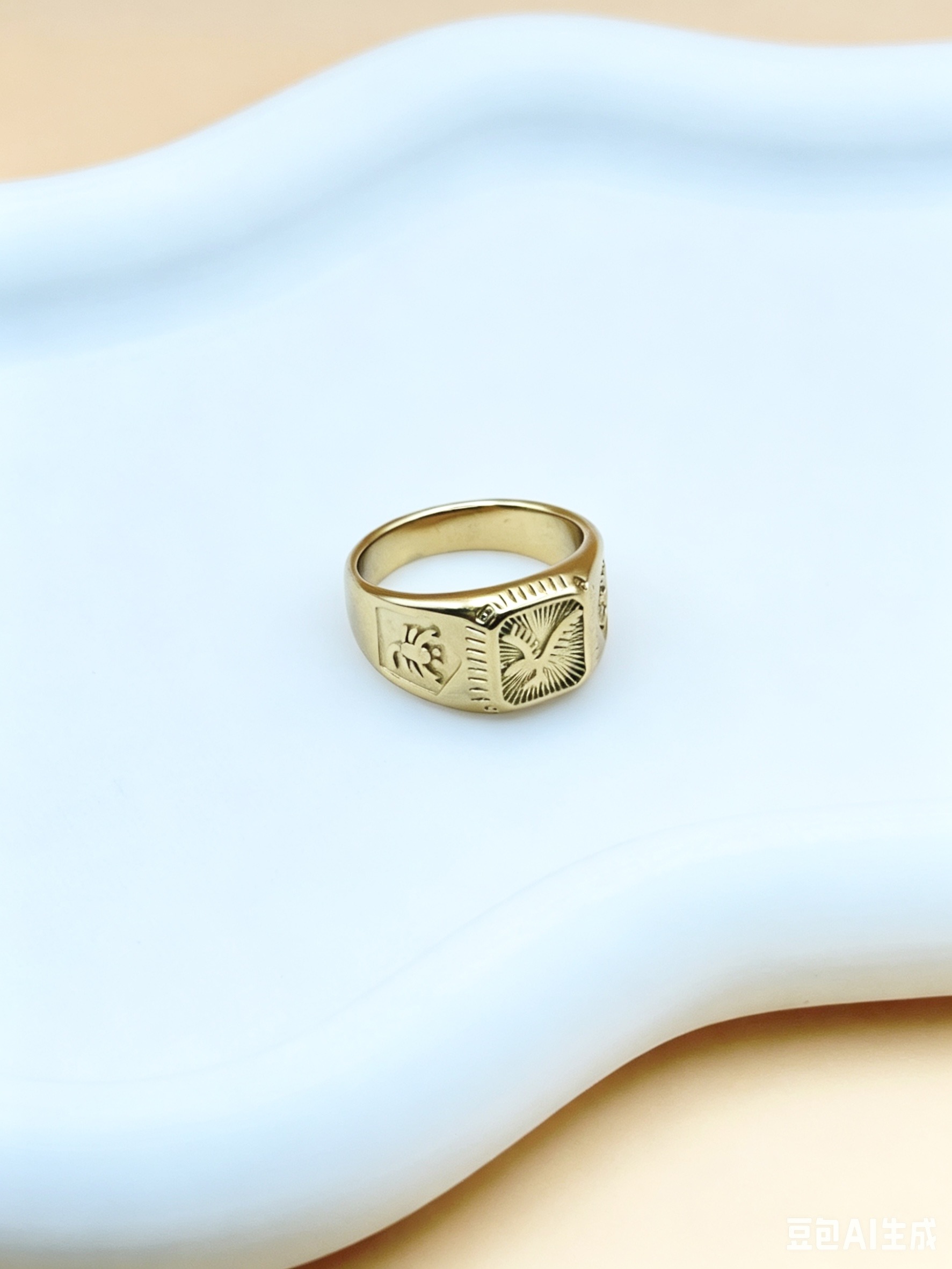 Großhändler Ceramik - Vintage Adler Siegelring Gold oder Silber – Edelstahl – Größe 52 bis 67 (FR)