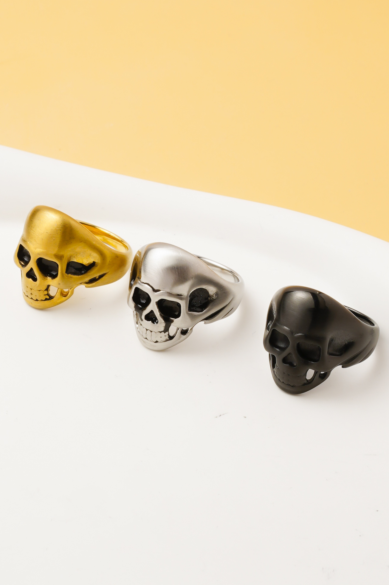 Großhändler Ceramik - Herren Totenkopfring – Edelstahl (US-Größe 6-15 / FR 51-75)