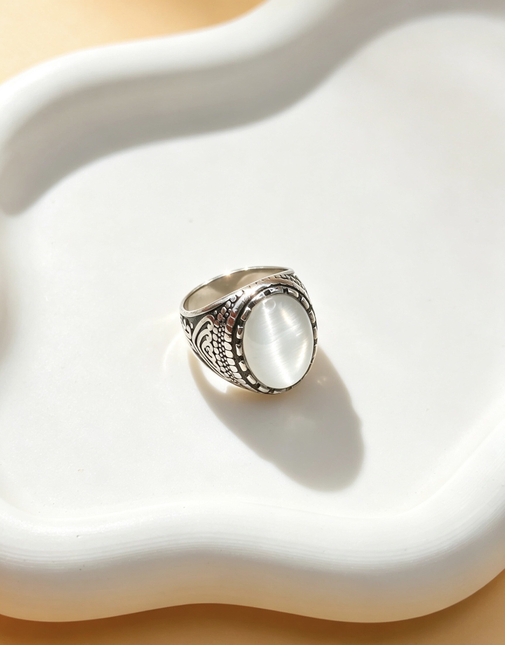 Grossiste Ceramik - 🤍 Bague pierre blanche – Argentée