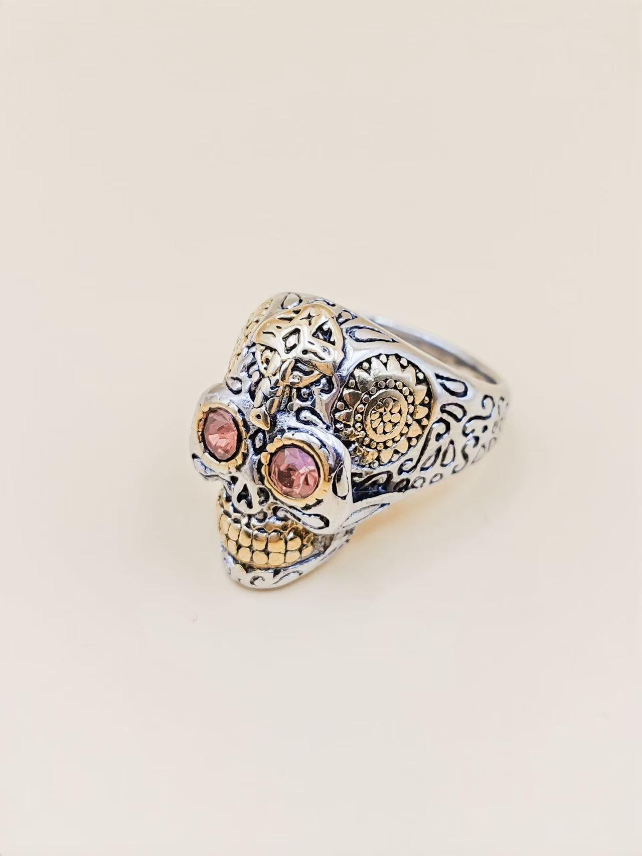 Grossiste Ceramik - Bague homme tête de mort en acier inoxydable – Face 2,4 cm – Tailles 6–7 et 9–15 (FR 52–55 / 60–73)