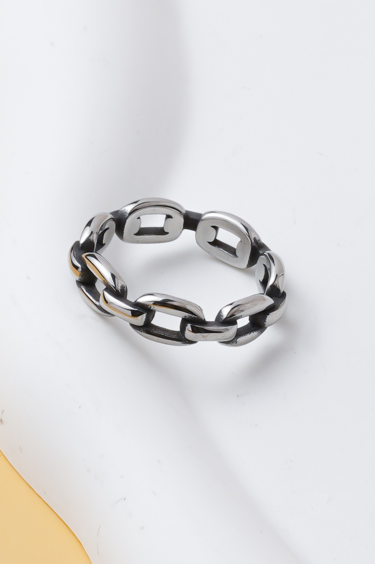 Grossista Ceramik - Anello uomo catena aperta in acciaio inossidabile – design moderno e minimalista (US 7-13 / FR 55-70)