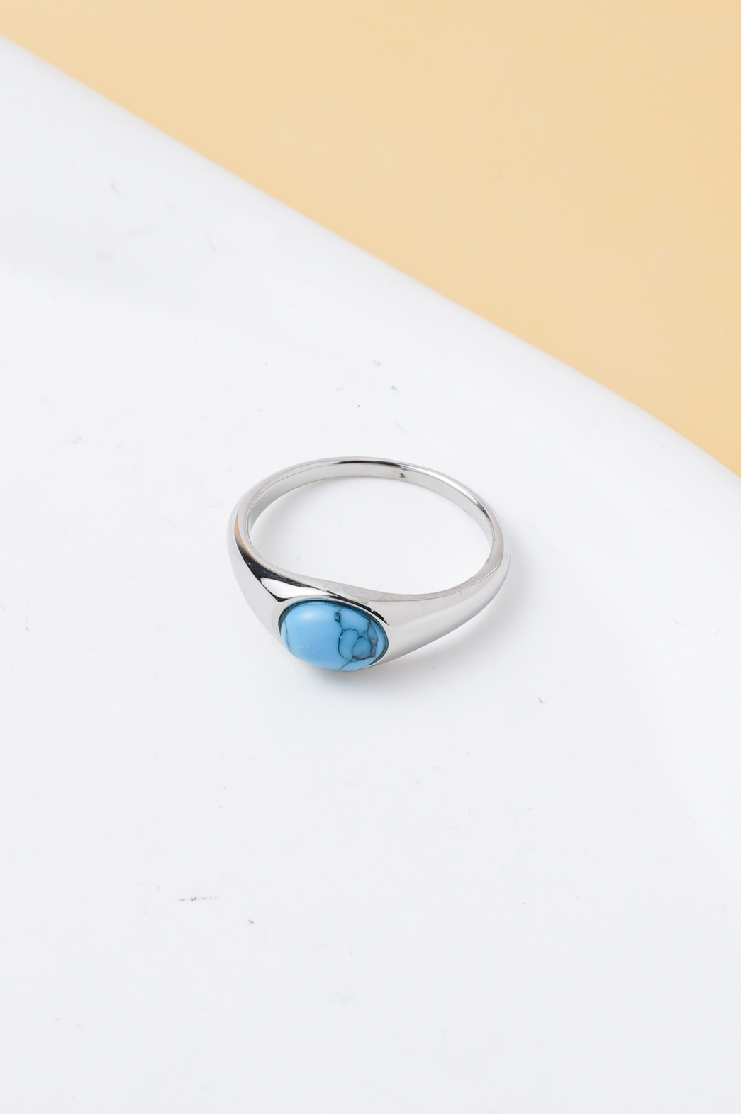 Wholesaler Ceramik - Men's stainless steel ring with colored stone – color of your choice – sizes US 6–11 (FR 52–65)