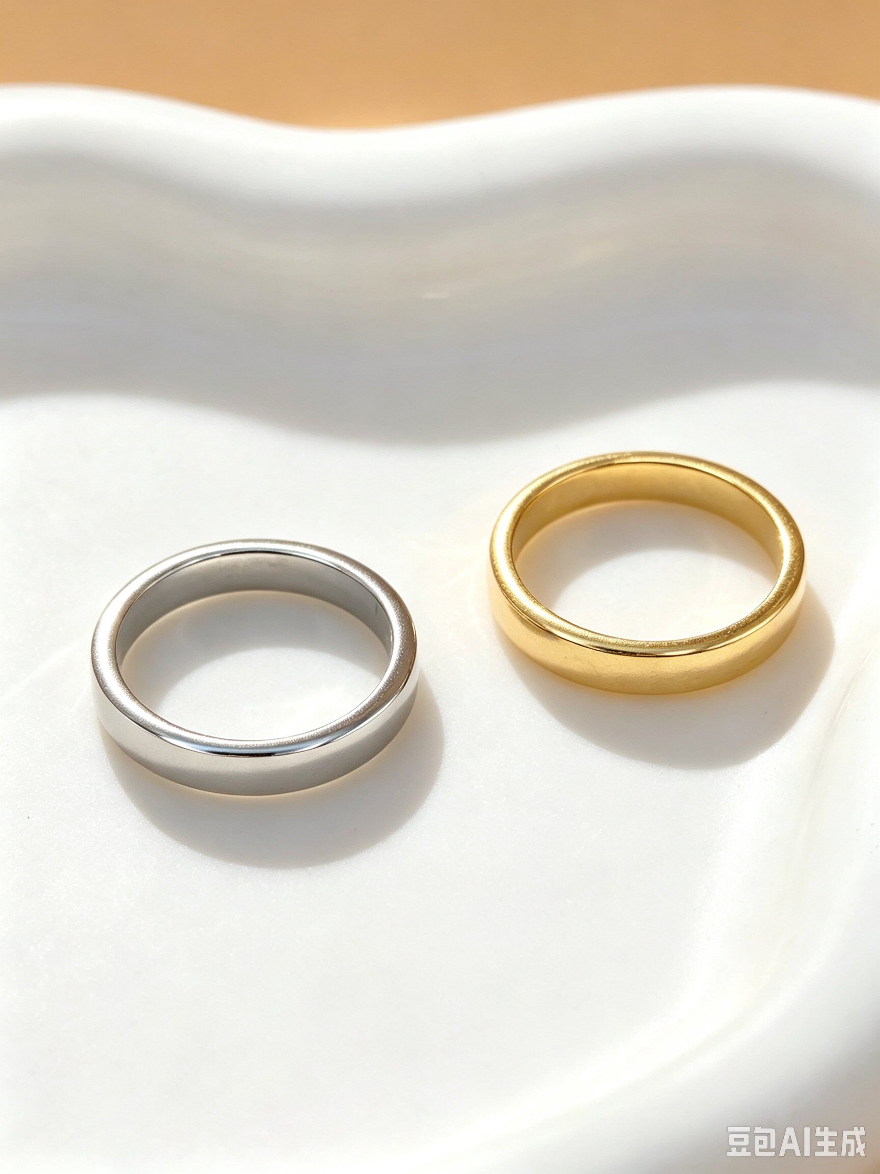 Grossiste Ceramik - Bague Homme Classiques – Acier Inoxydable – Taille 6 à 10 US (52 à 62 FR) -Argenté & Doré