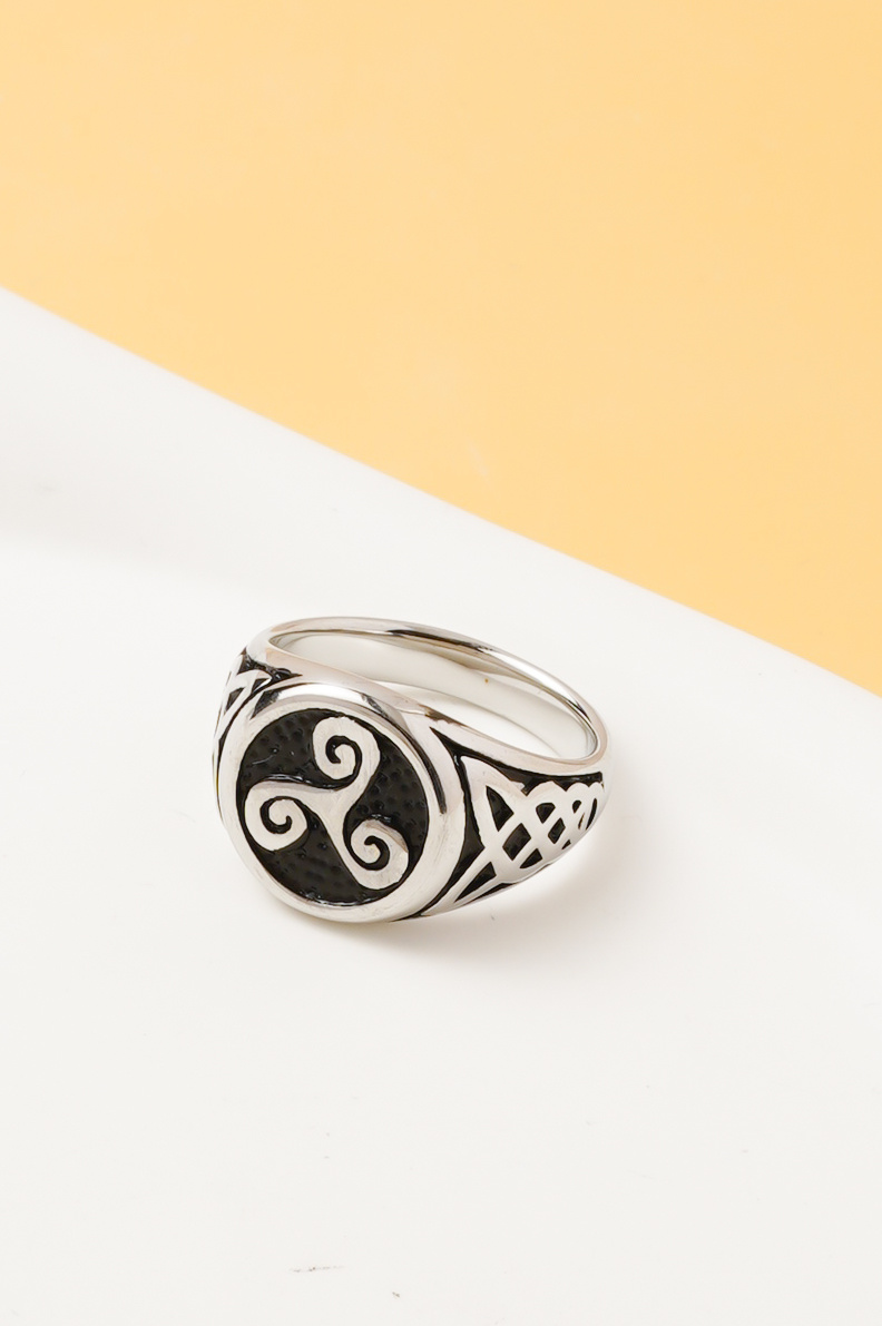 Wholesaler Ceramik - Men's Triskel Ring – Stainless Steel – Celtic Style – Sizes US 7–13 / FR 55–70