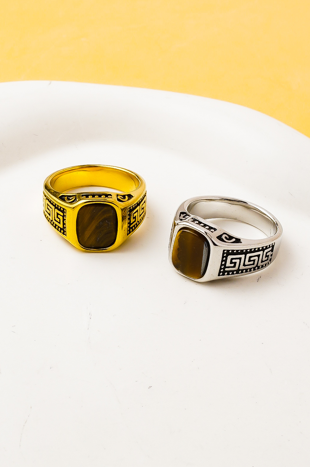 Grossista Ceramik - Anello Uomo in Acciaio Inossidabile – Stile Vintage | US 5-11 / FR 50-65