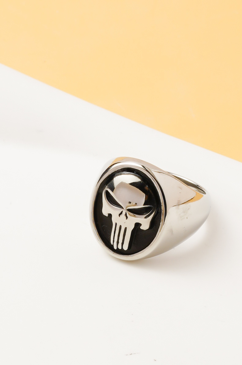 Wholesaler Ceramik - Men's Stainless Steel Ring – Black and Silver Skull (Size US 8-15 / FR 57-74)