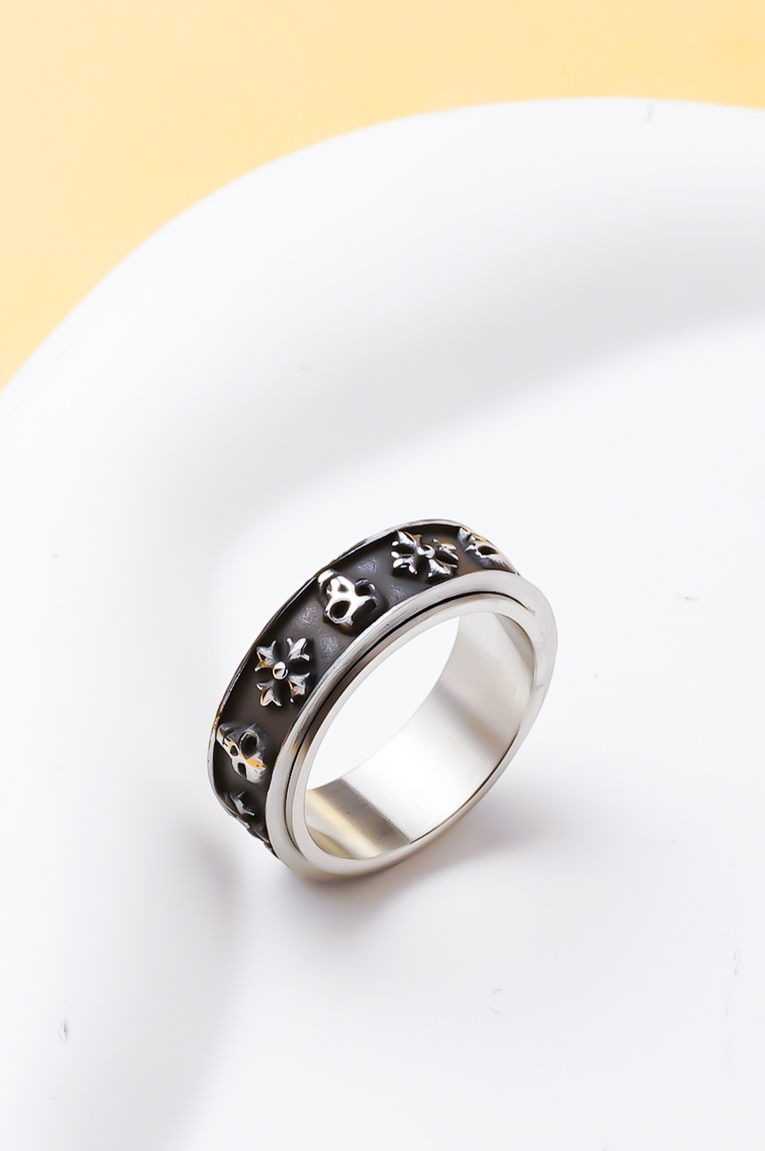 Großhändler Ceramik - Herren Gothic Spinner Ring aus Edelstahl – Vintage Drehender Ring – US 7-12 / FR 55-67