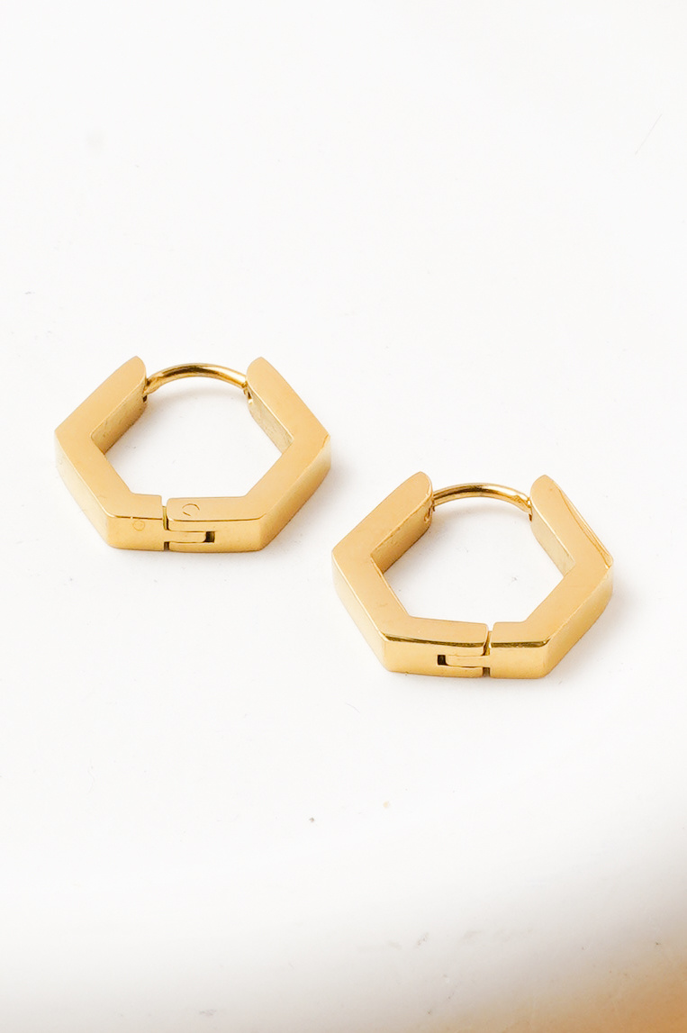 Großhändler Ceramik - Moderne Hexagonale Ohrringe – Geometrische Eleganz