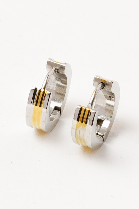 Mayorista Ceramik - Pendientes Estriados Bicolores – Elegancia Sutil y Moderna