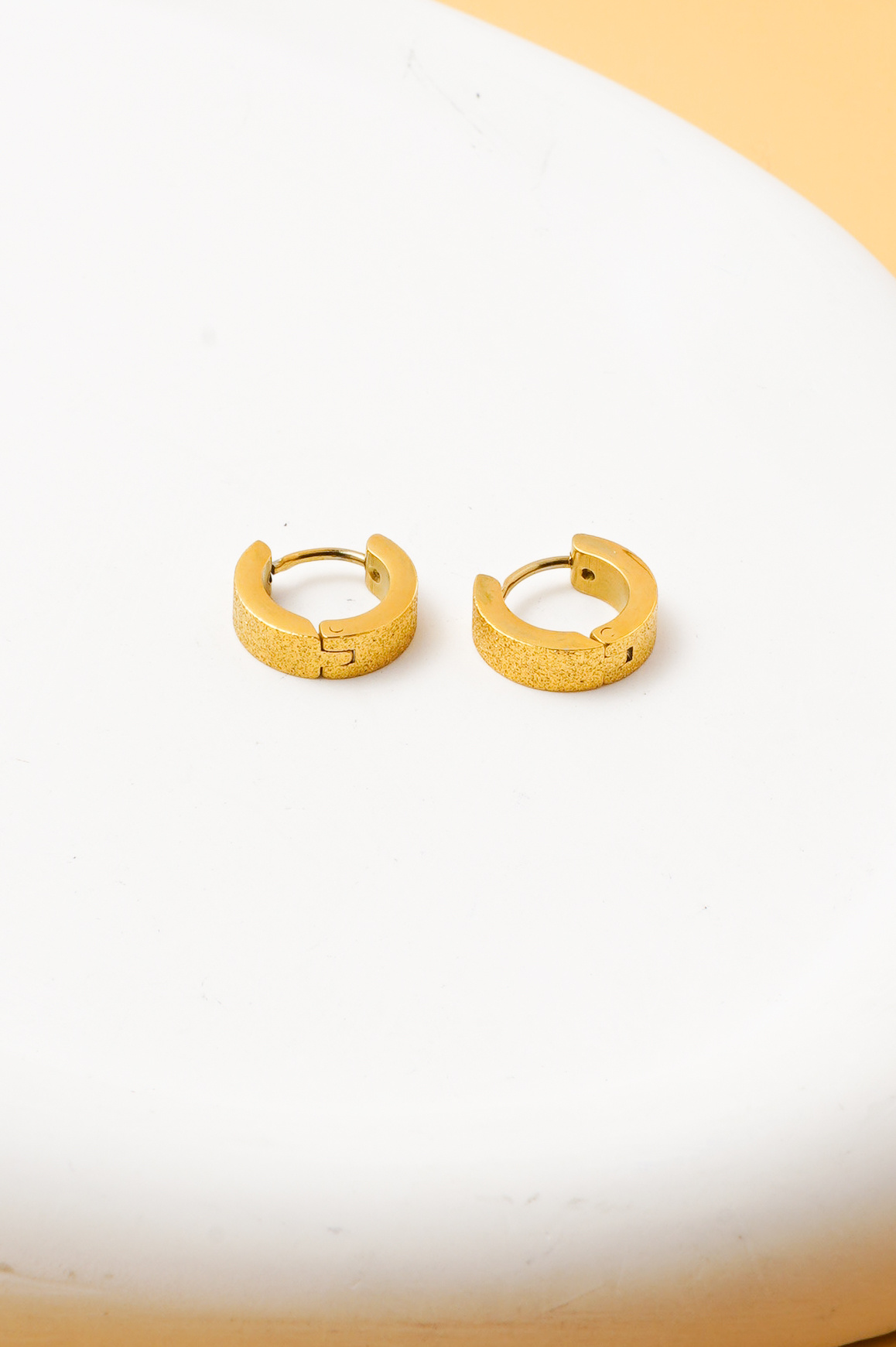 Großhändler Ceramik - Goldene Sandcreolen – Edelstahl