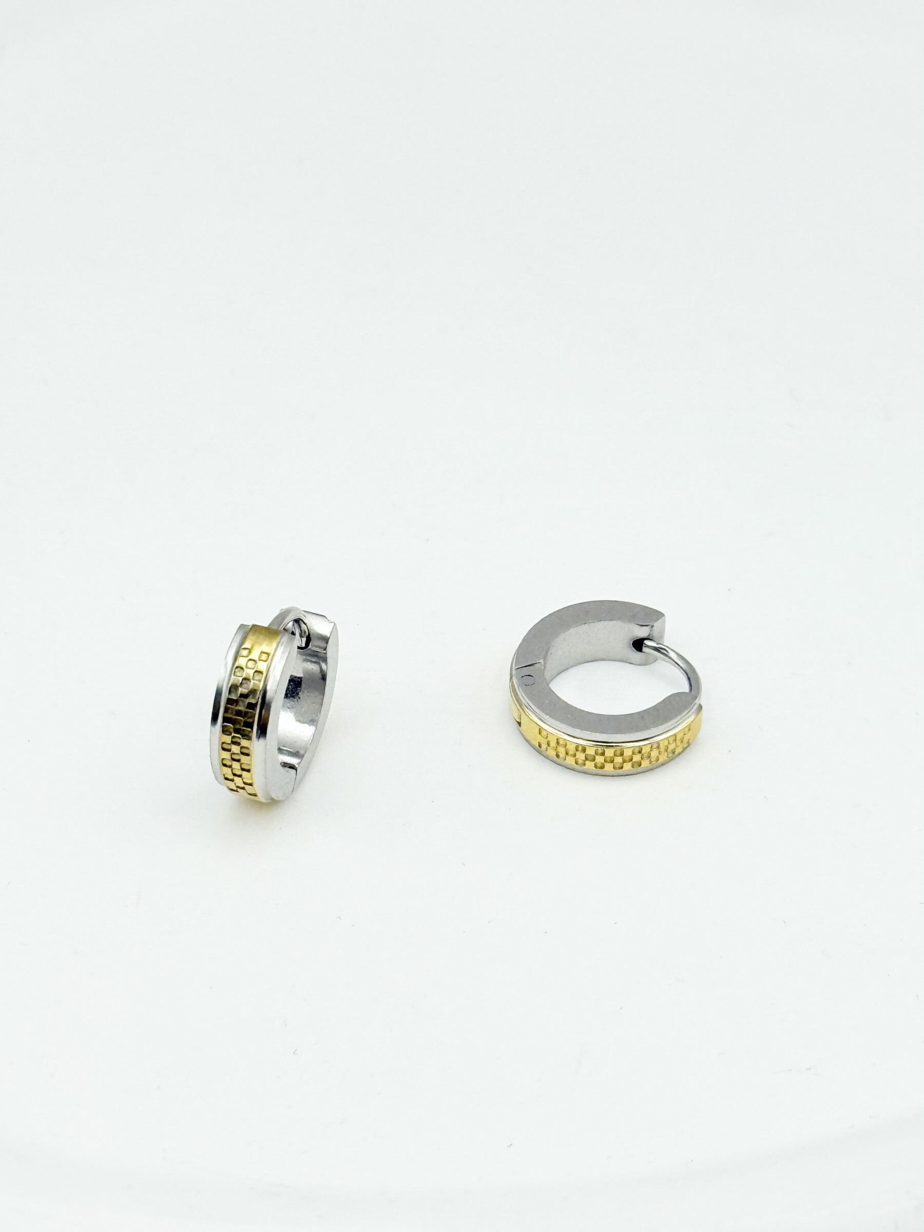 Grossiste Ceramik - Boucles d’oreilles bicolores en acier inoxydable – 14 mm