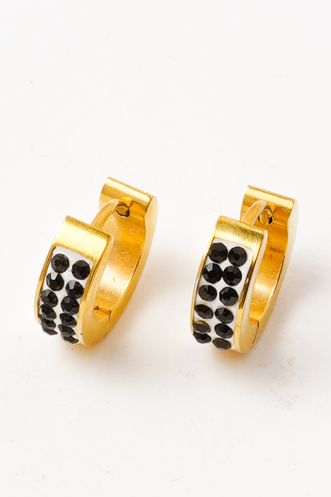 Großhändler Ceramik - Elegante Ohrringe mit schwarzen Steinen – Schicker und trendiger Stil