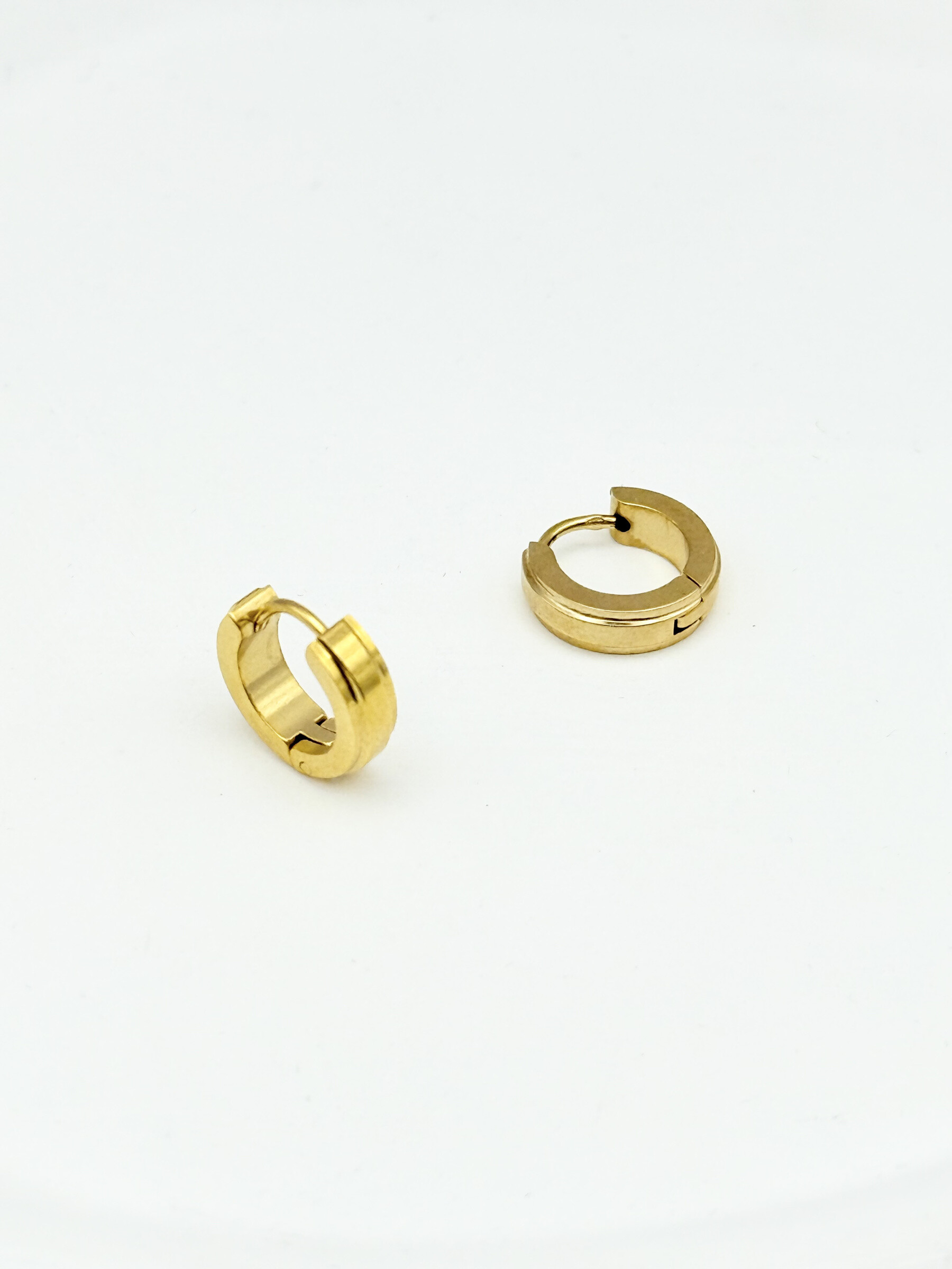 Grossiste Ceramik - Boucles d’oreilles bicolores doré & argenté – Acier inoxydable (14 mm)