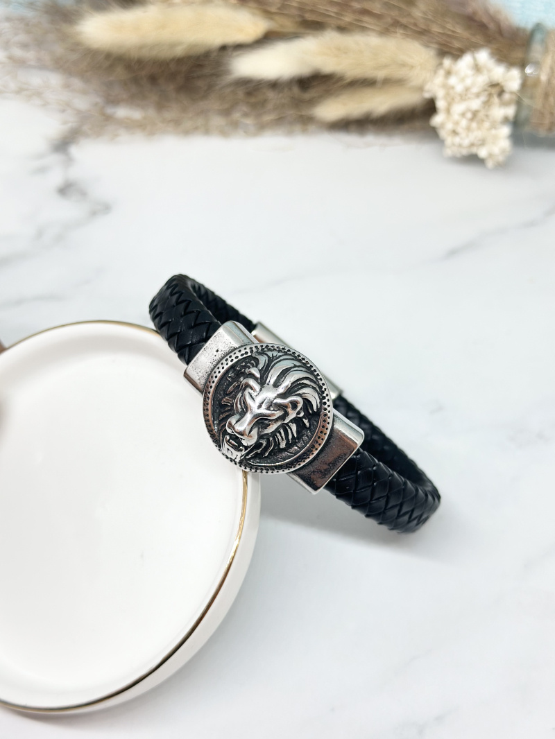 Wholesaler Ceramik - Leather and Stainless Steel Bracelet for Men or Women