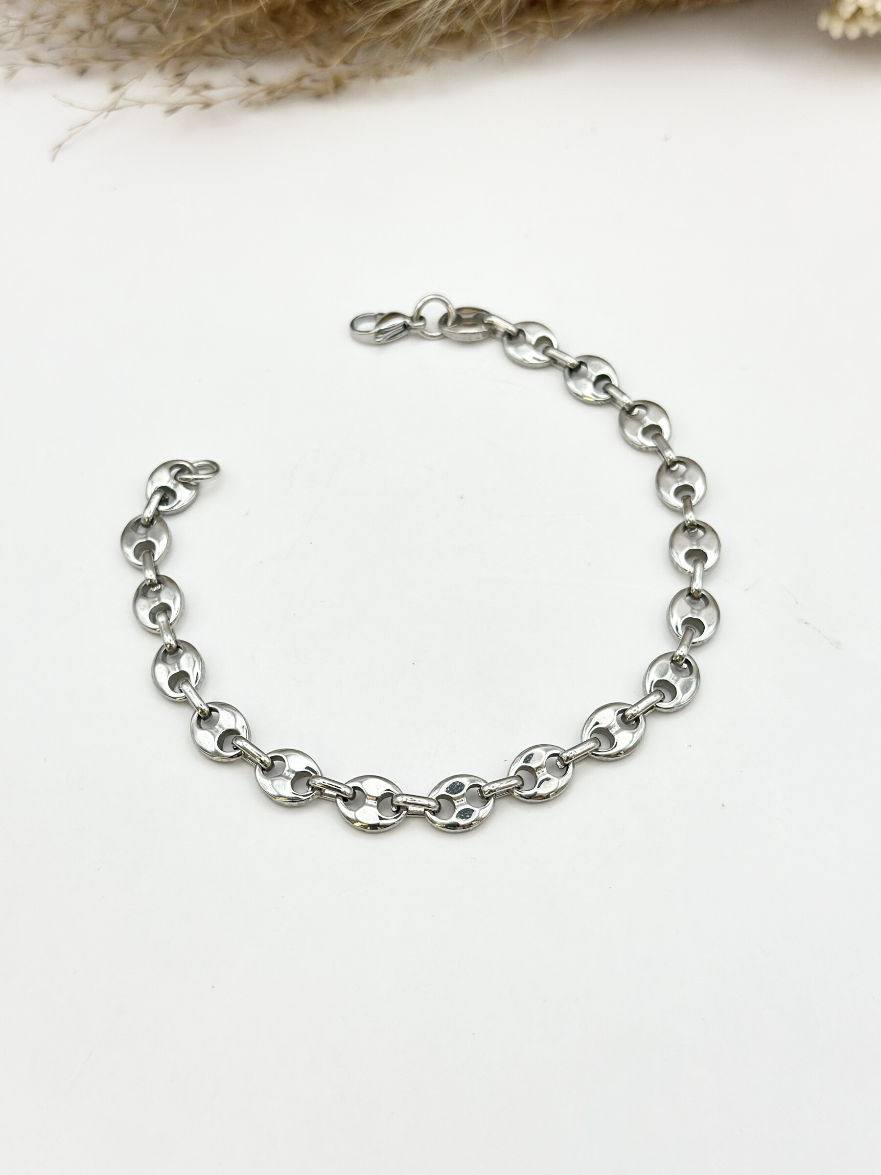 Grossiste Ceramik - Bracelet Grain de Café en Acier Inoxydable bombé 7mm