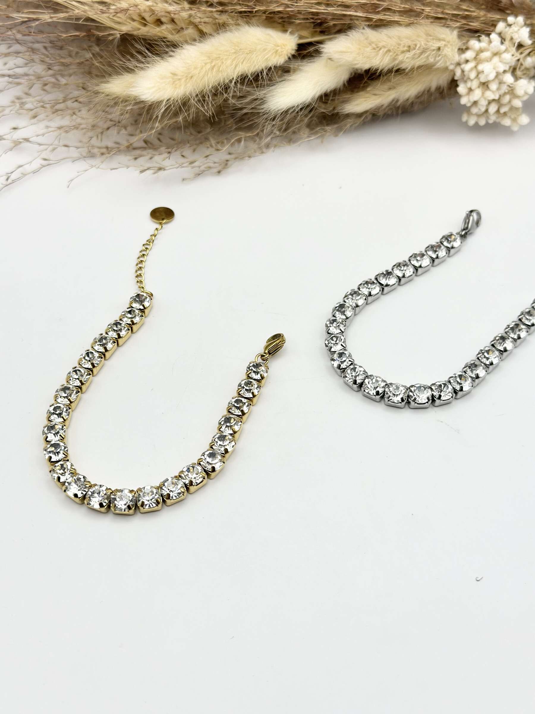Grossista Ceramik - Bracciale in acciaio inossidabile con strass da 6mm