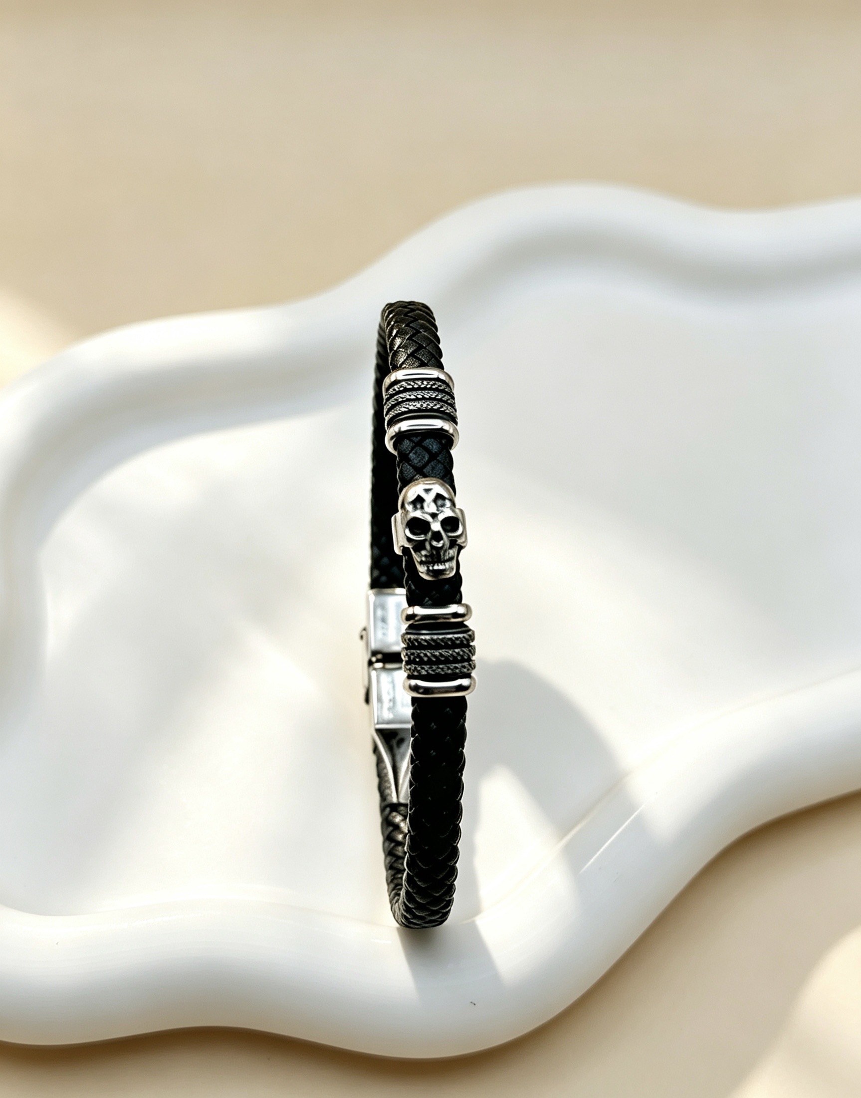 Wholesaler Ceramik - Men's Bracelet - PU - Skull Head 💀🖤