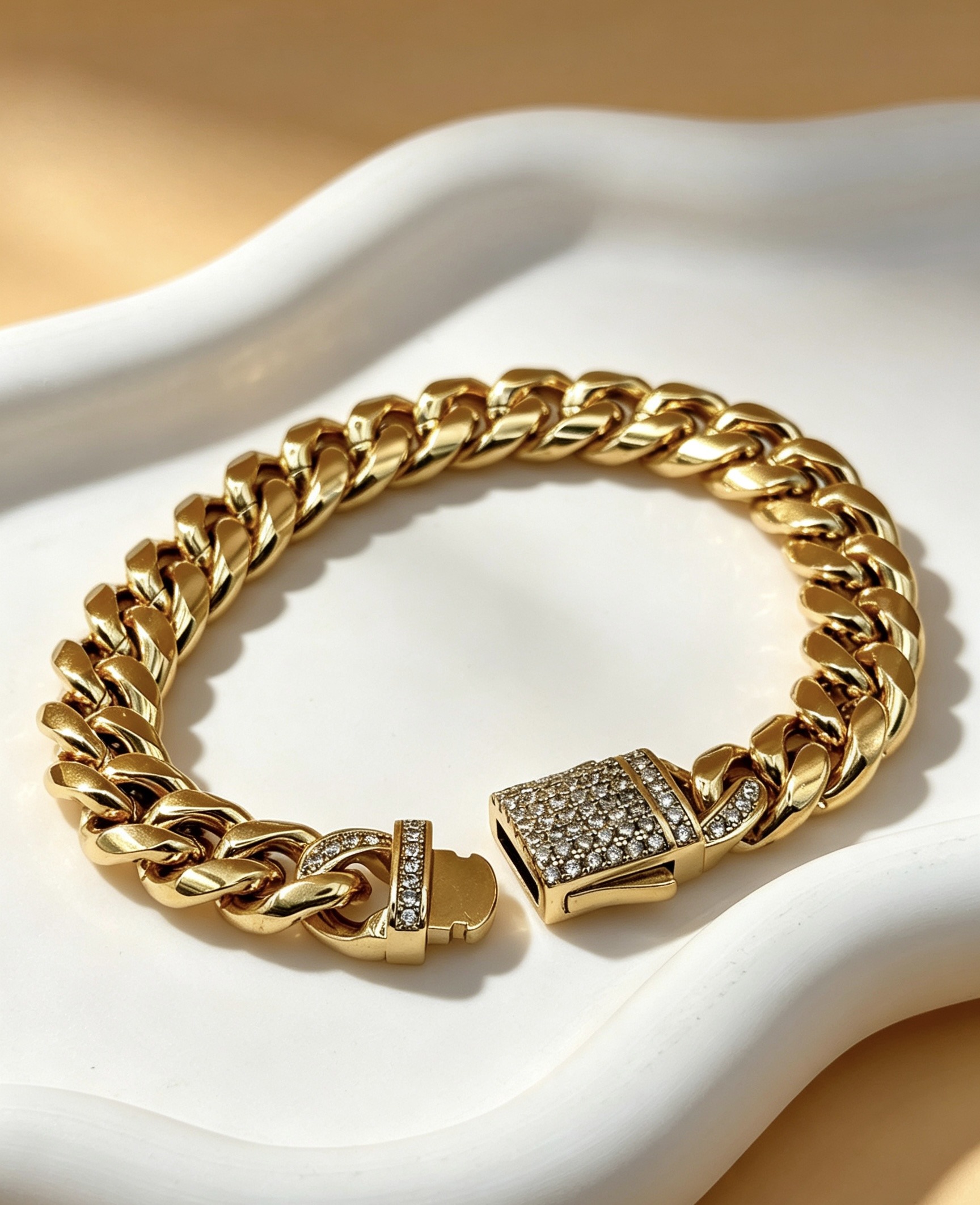 Mayorista Ceramik - Pulsera de eslabones cúbicos - 12 mm