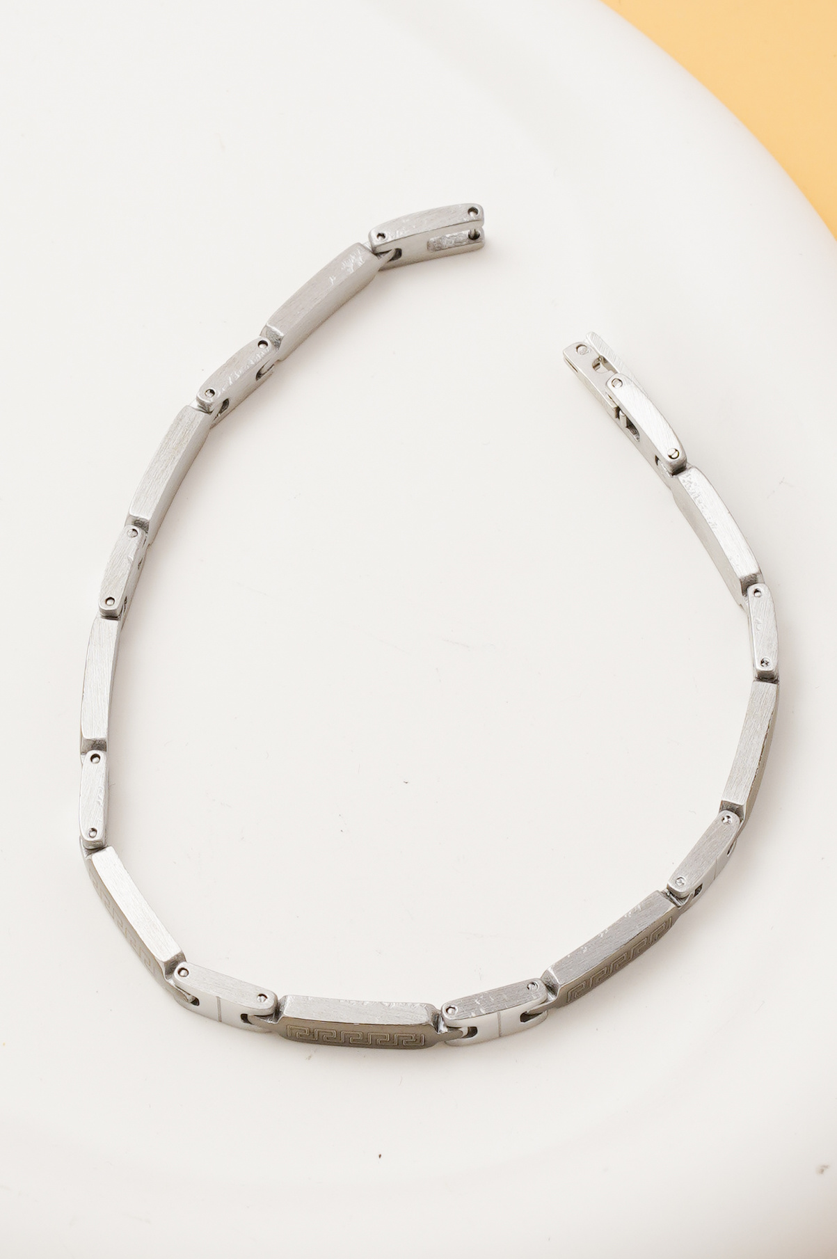 Großhändler Ceramik - Herrenarmband – Metallisch Grauer Edelstahl (20 cm)