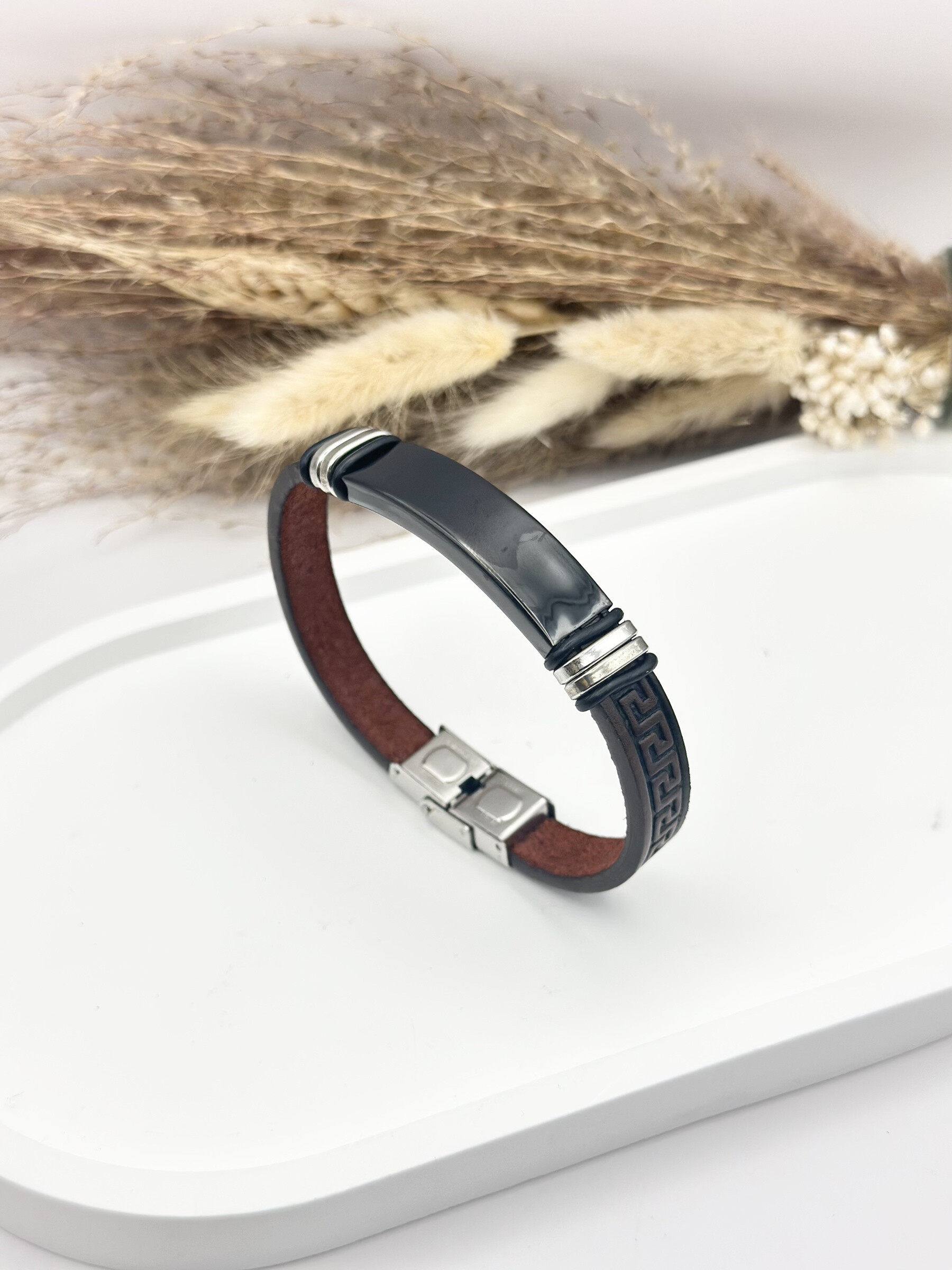 Wholesaler Ceramik - Microfiber leather bracelet and stainless steel
