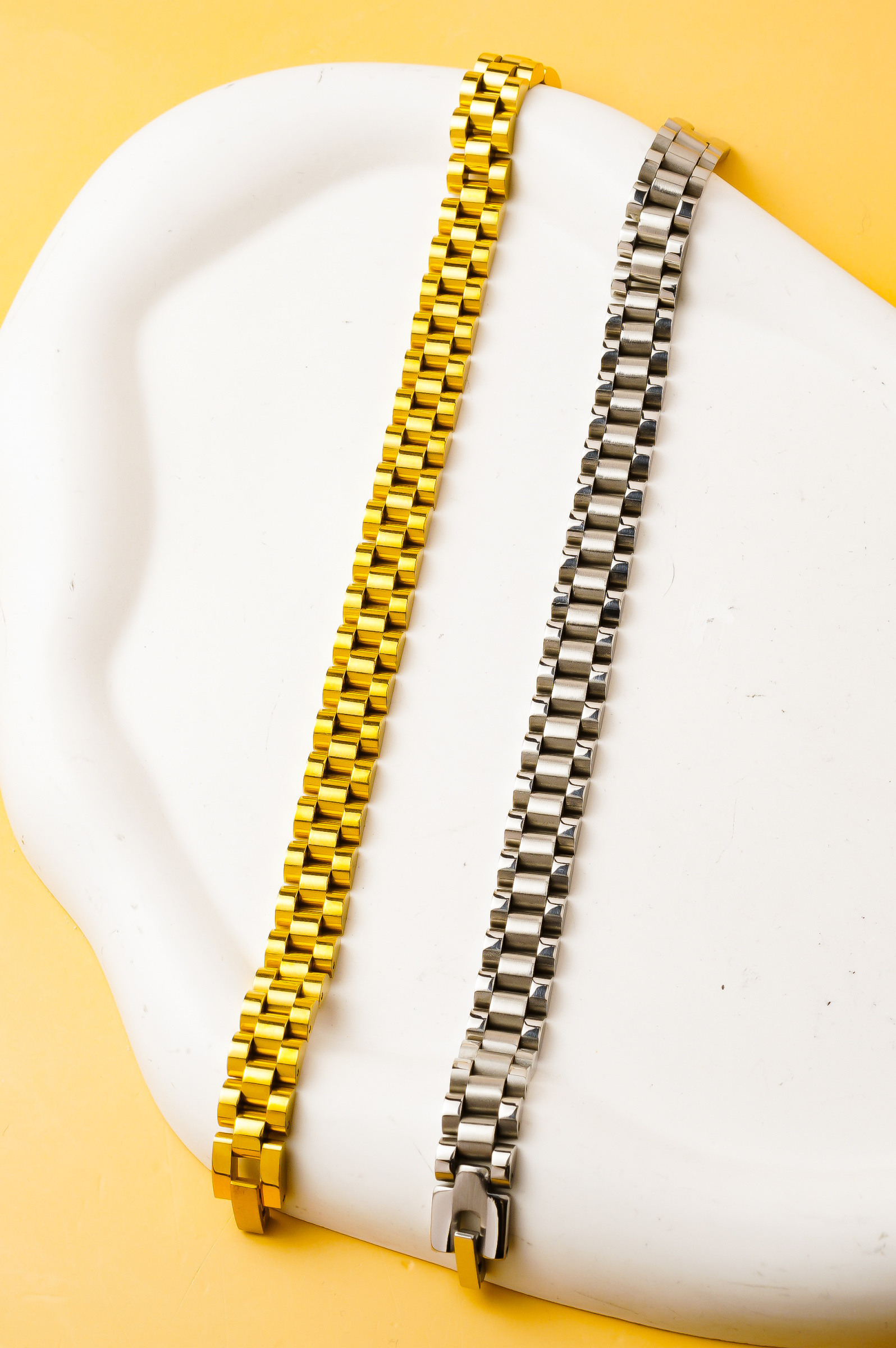 Großhändler Ceramik - Herrenarmband Edelstahl 20CM – Breite 1.2 CM | Gold & Silber