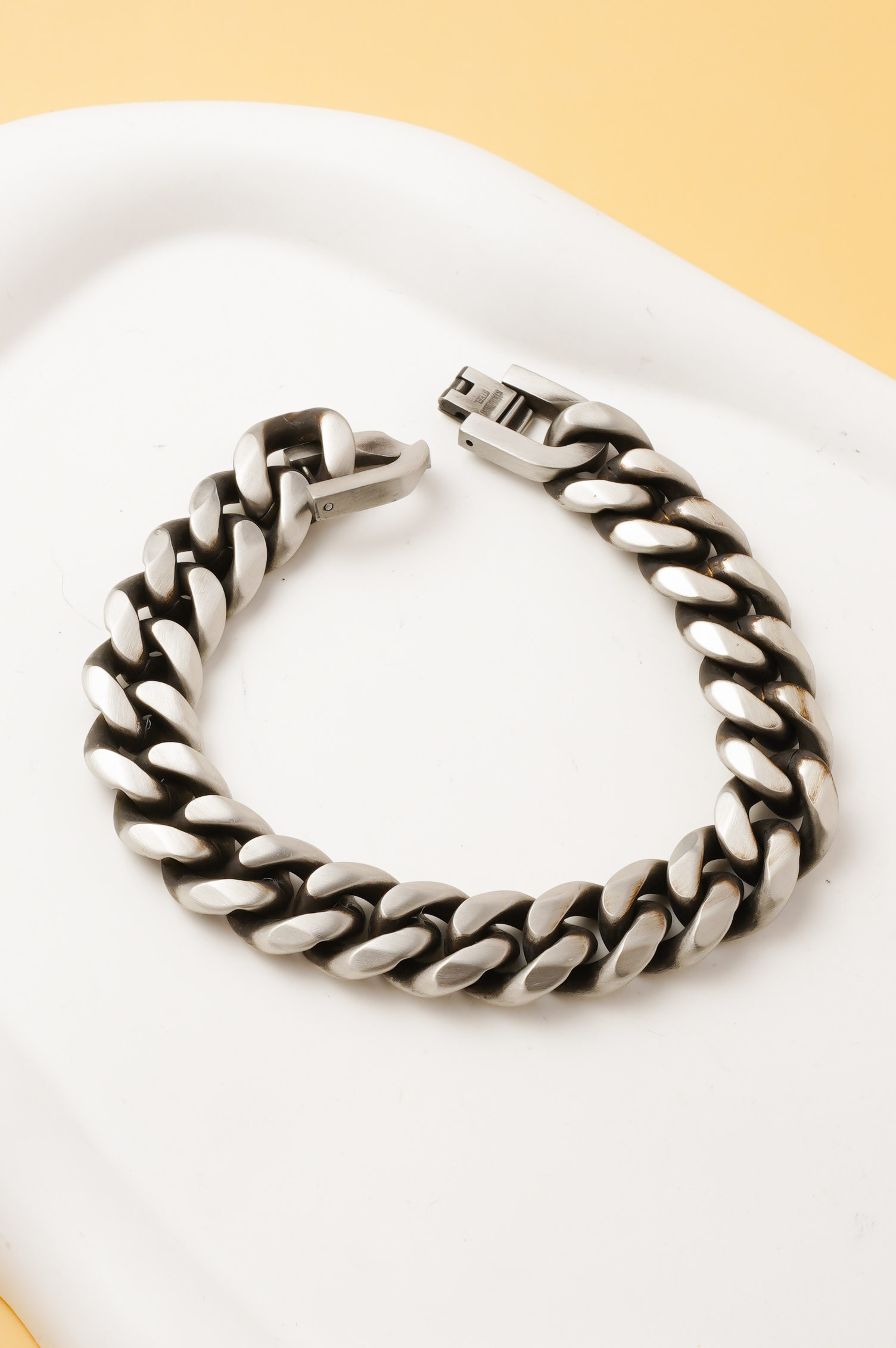 Mayorista Ceramik - Pulsera para hombre 20 cm – Acero inoxidable – Ancho 14 mm – Cadena cubana