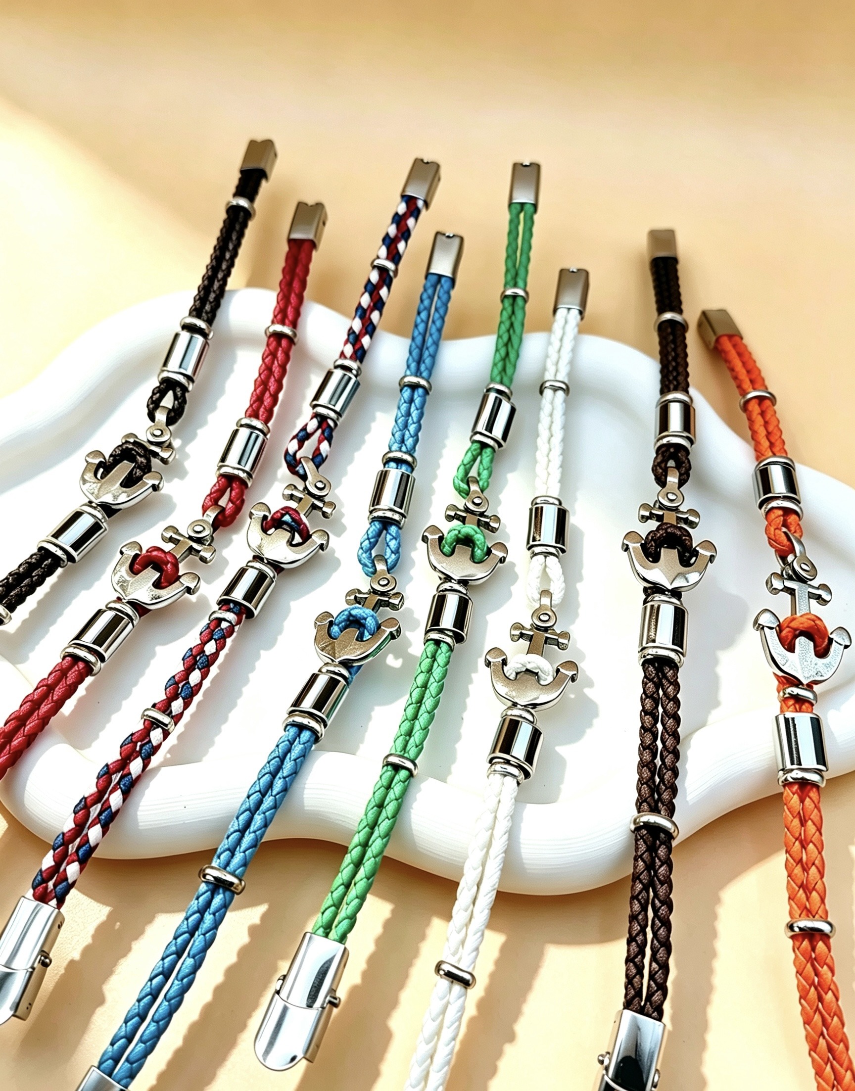 Grossiste Ceramik - Bracelet Cordon Tressé & Ancre Marine en Acier : L'Esprit Évasion