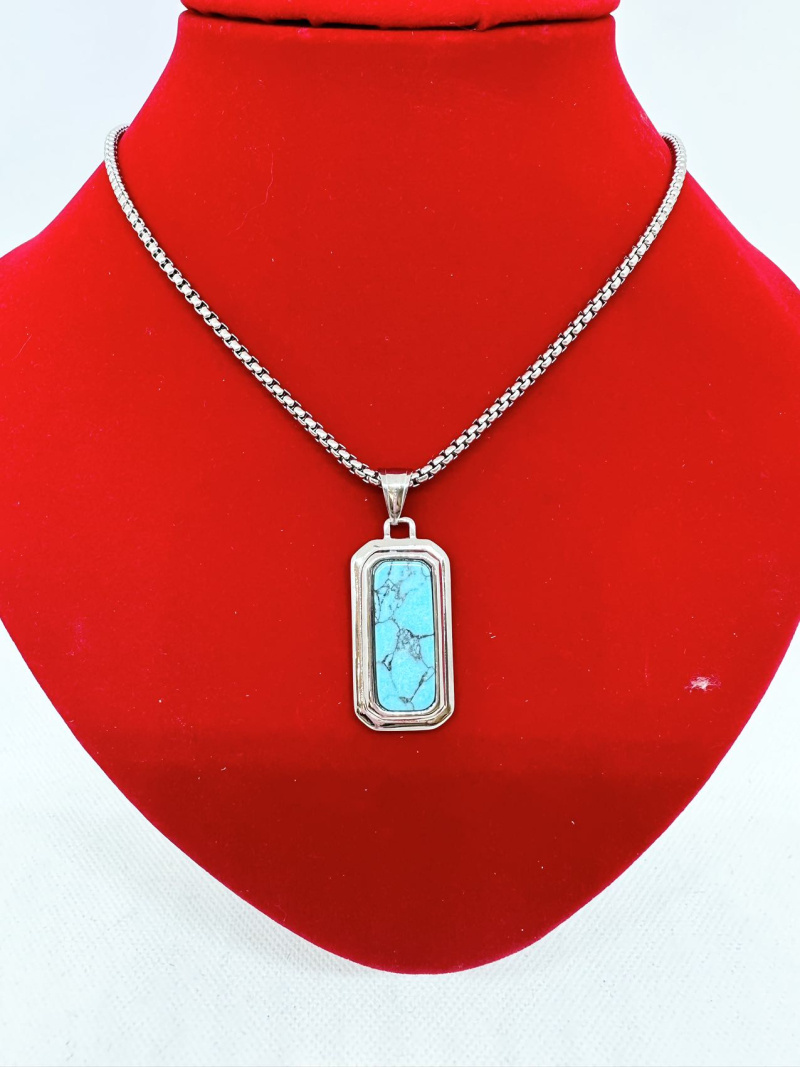 Mayorista Ceramik - Collar de acero inoxidable con colgante.