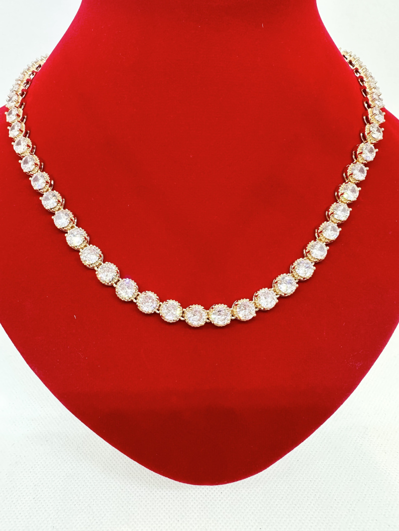 Grossiste Ceramik - COLLIER BLINGBLING Hip Hop Alliage Maille cubaine strass