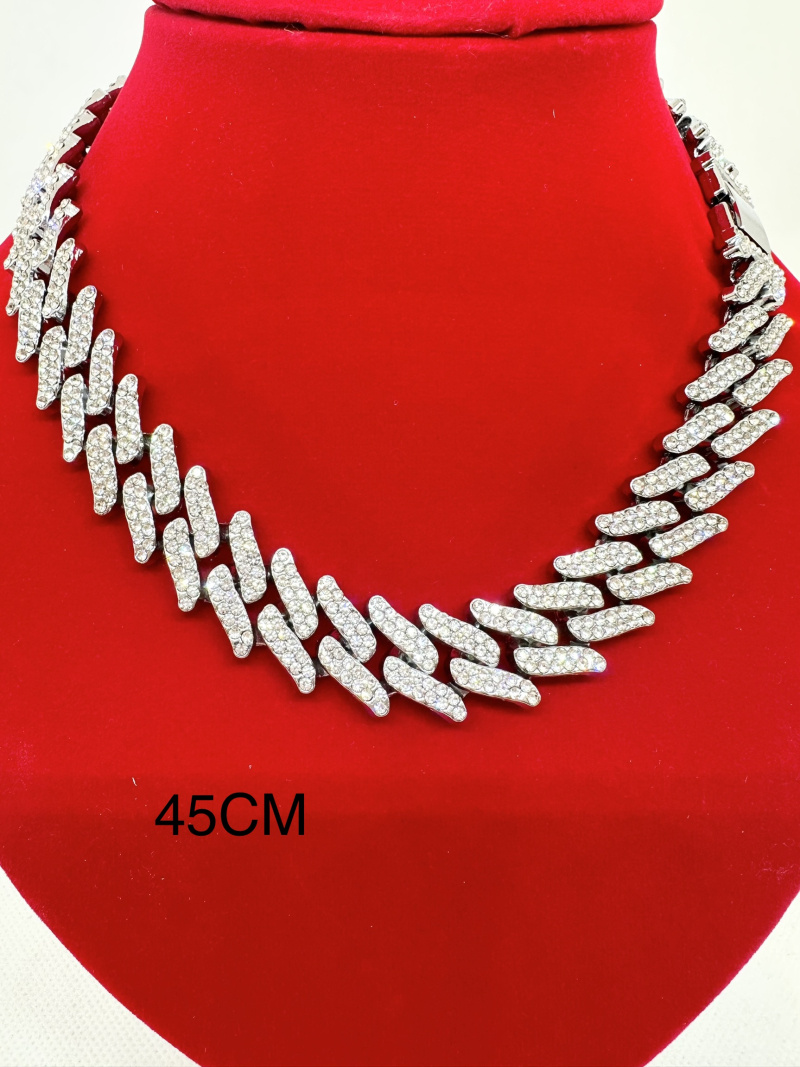 Grossiste Ceramik - COLLIER BLINGBLING Hip Hop Alliage Maille cubaine strass