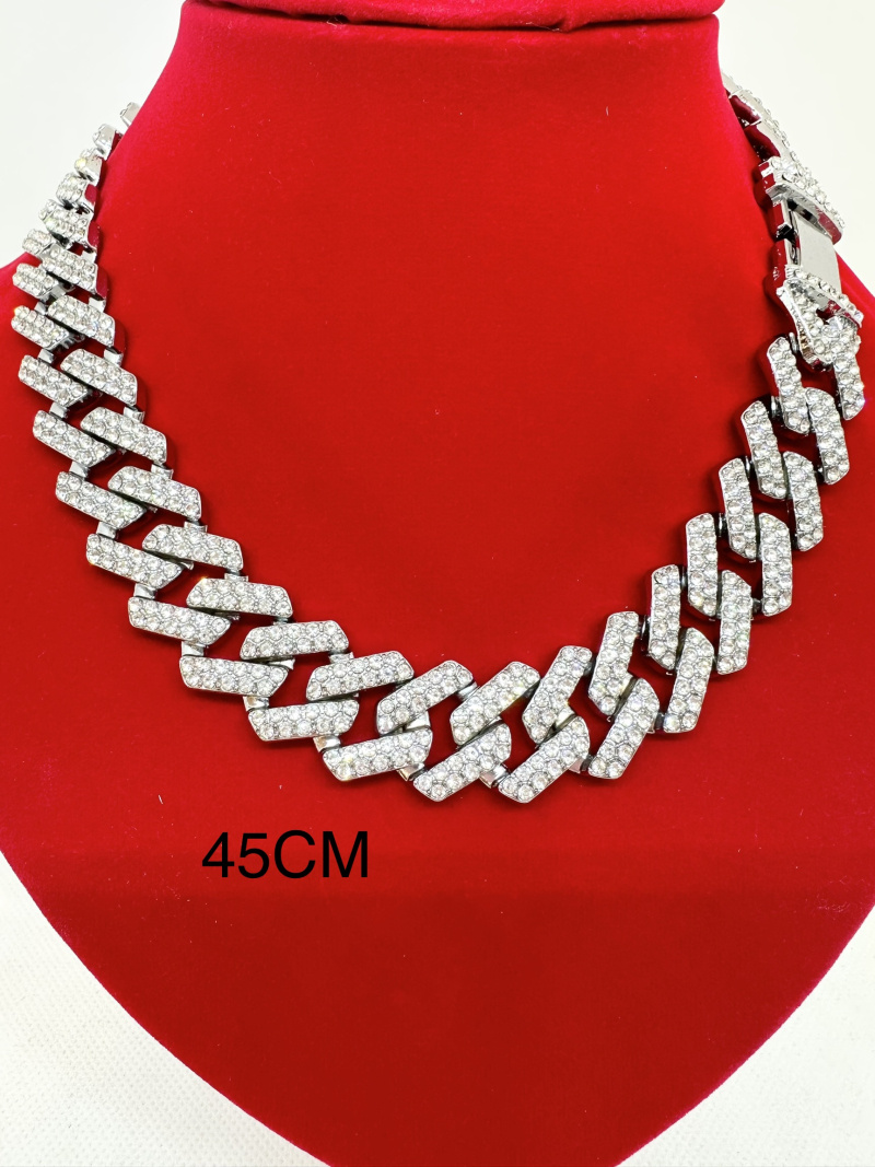 Wholesaler Ceramik - BLINGBLING NECKLACE Hip Hop Alloy Cuban Mesh Rhinestone