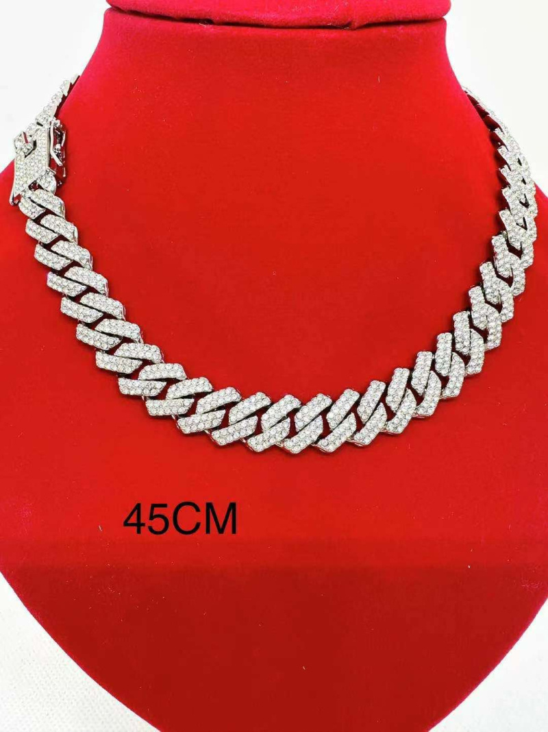 Wholesaler Ceramik - BLINGBLING NECKLACE Hip Hop Alloy Cuban Mesh Rhinestone