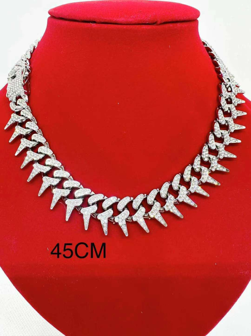 Grossiste Ceramik - COLLIER BLINGBLING Hip Hop Alliage Maille cubaine strass