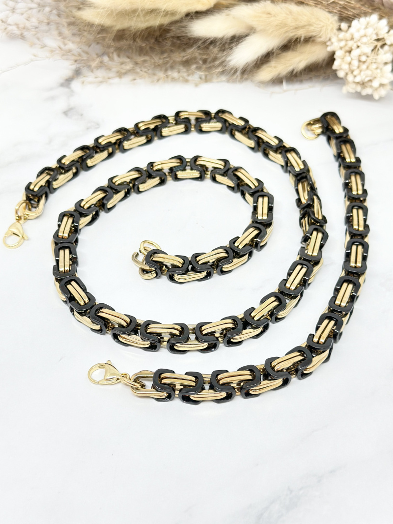 Großhändler Ceramik - Set aus Halskette, Ohrringen und Ring aus Edelstahl