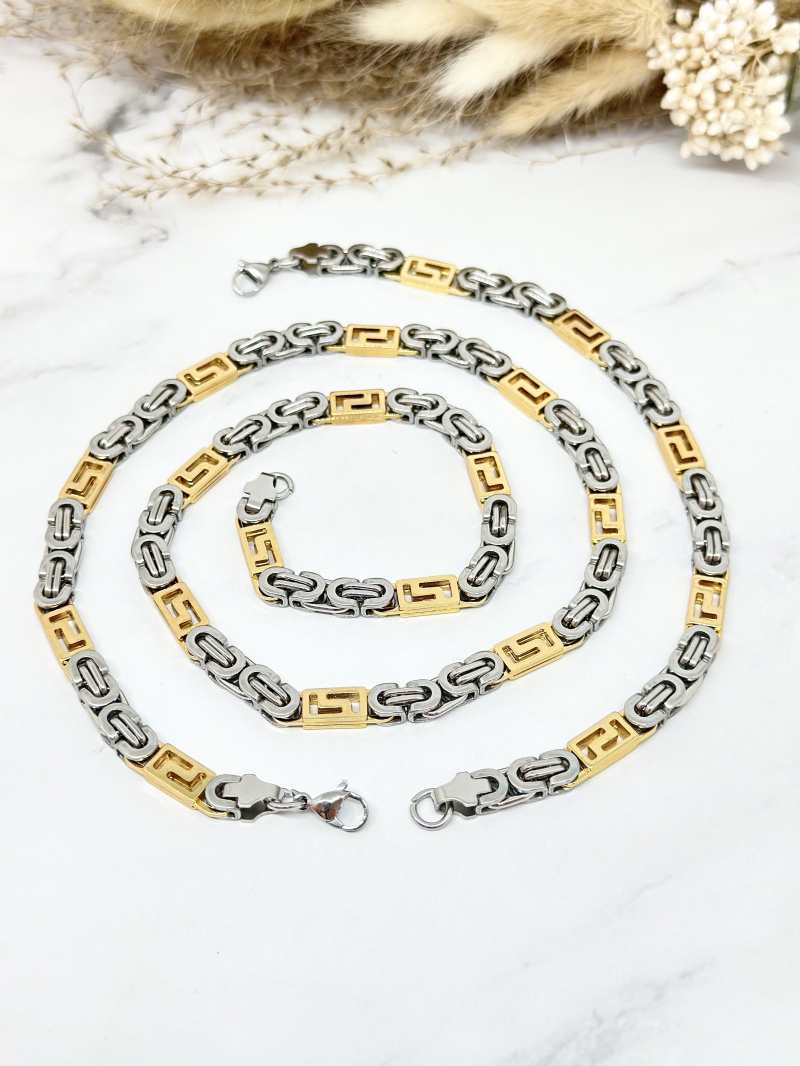 Großhändler Ceramik - Halskette, Armband, Edelstahl-Set