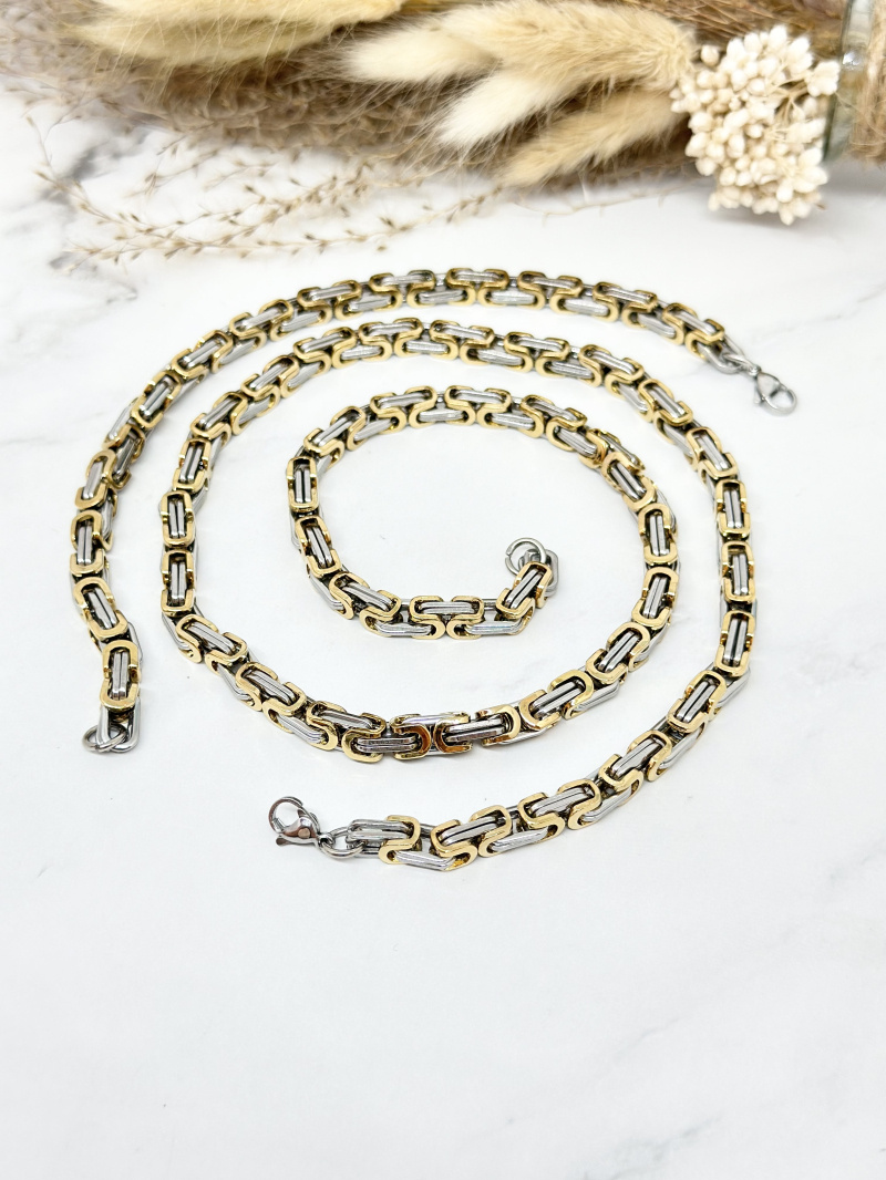 Großhändler Ceramik - Set aus Halskette, Ohrringen und Ring aus Edelstahl