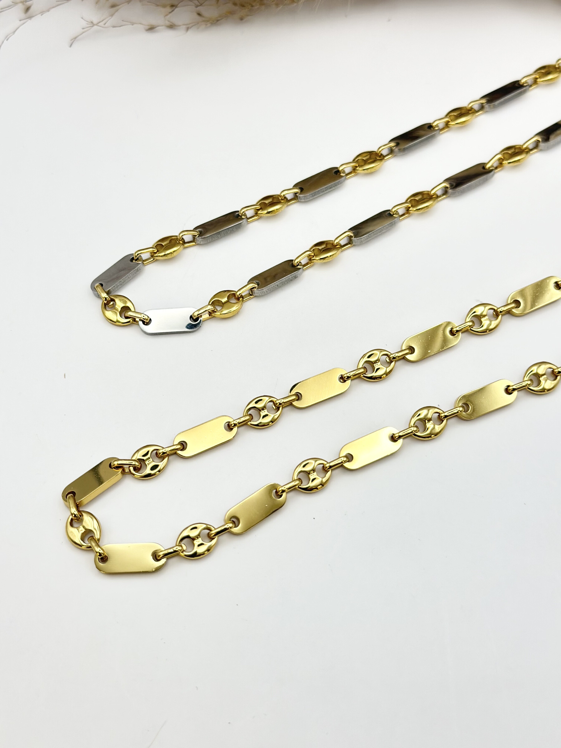 Wholesaler Ceramik - Round Palm Tree Mesh Necklace Stainless Steel Chain width 5-7MM 60CM