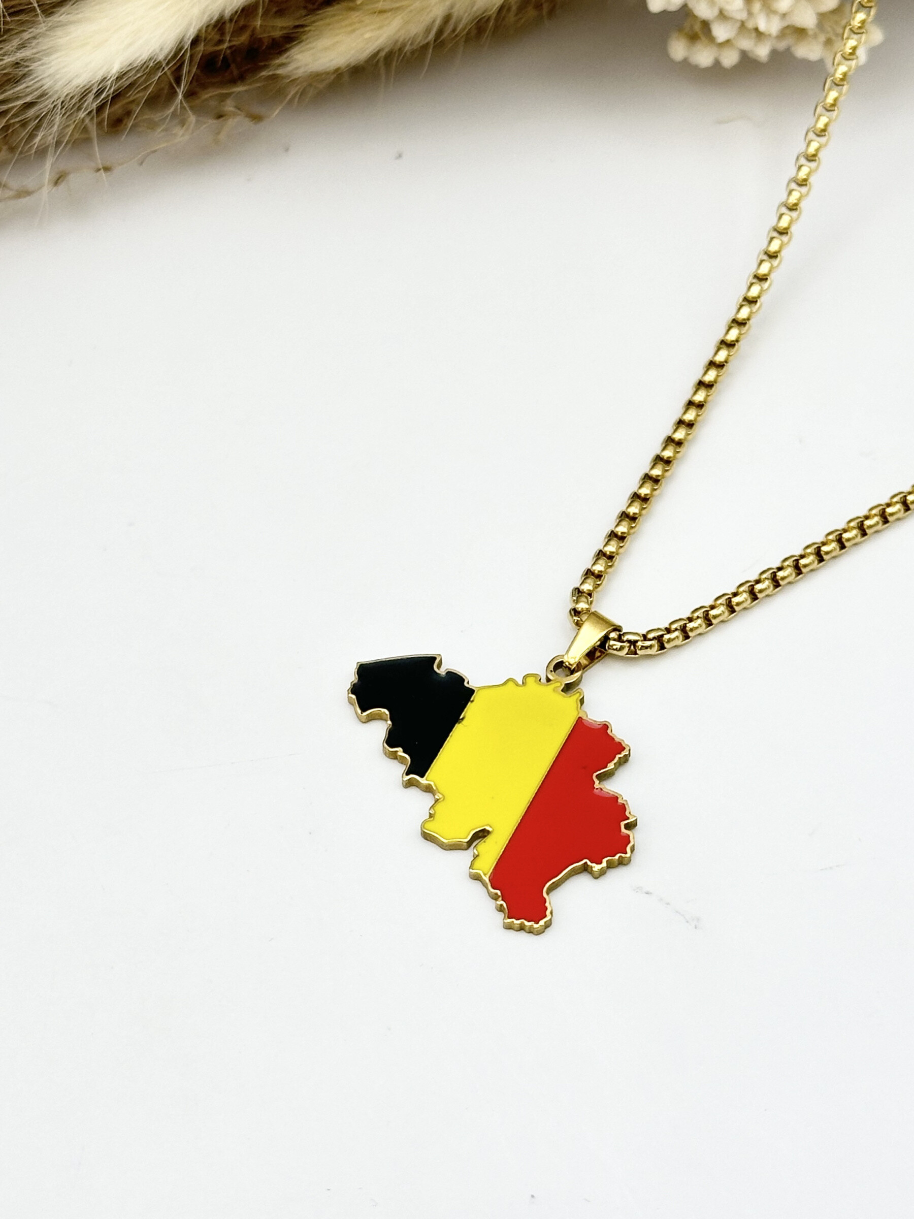 Wholesaler Ceramik - Stainless steel pendant necklace with Albania map