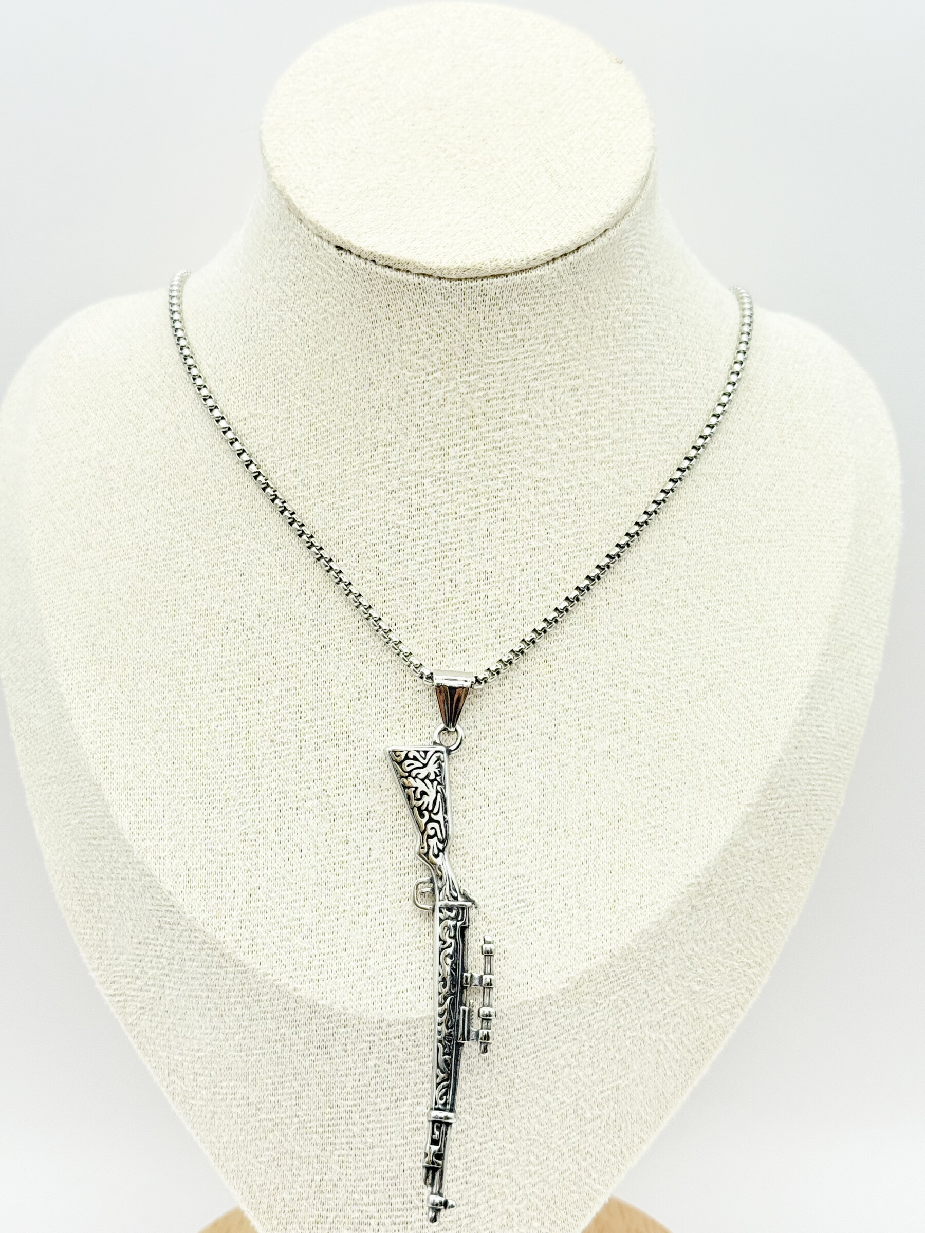 Wholesaler Ceramik - Stainless Steel Rifle Pendant Necklace – 55 cm