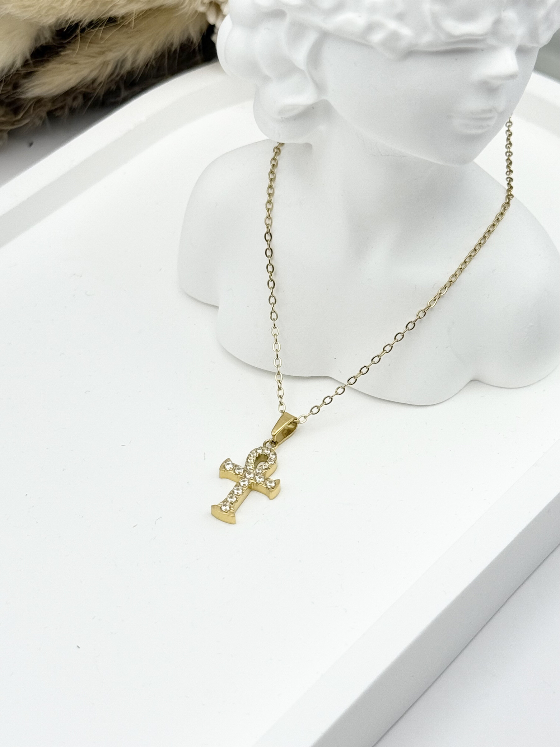 Wholesaler Ceramik - Stainless steel necklace with pendant rhinestones